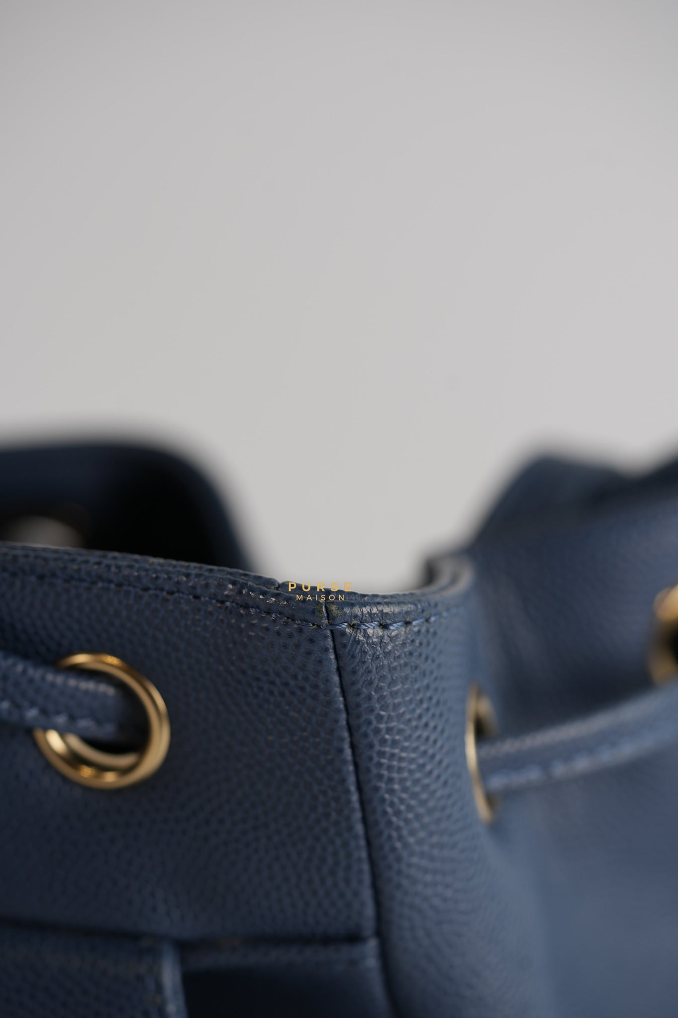 Business Affinity Backpack in Blue Caviar Leather and Gold Hardware Series 26 | Purse Maison Luxury Bags Shop