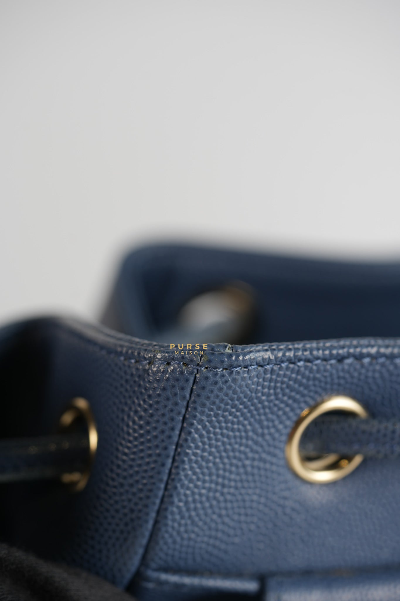 Business Affinity Backpack in Blue Caviar Leather and Gold Hardware Series 26 | Purse Maison Luxury Bags Shop