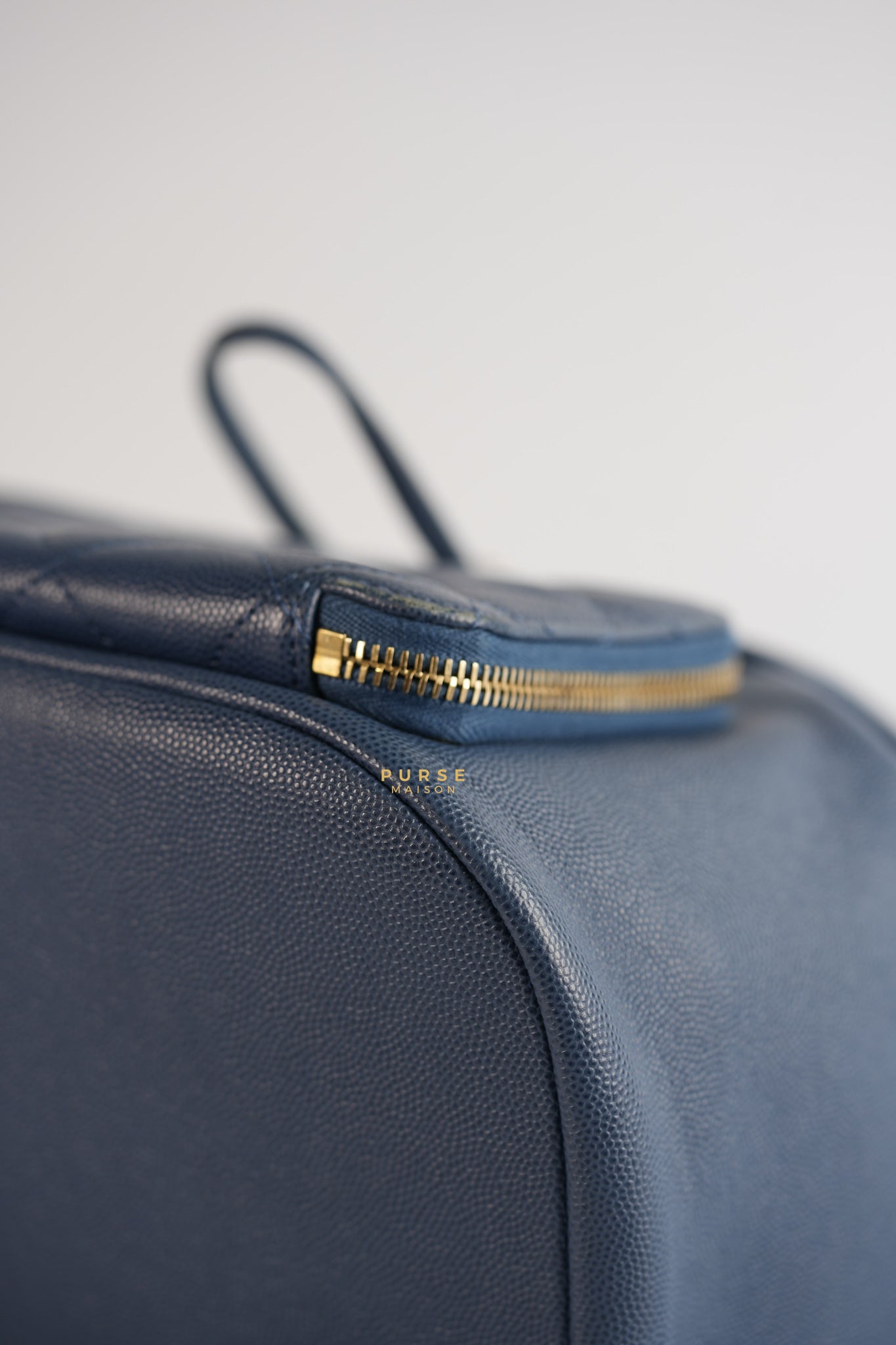 Business Affinity Backpack in Blue Caviar Leather and Gold Hardware Series 26 | Purse Maison Luxury Bags Shop