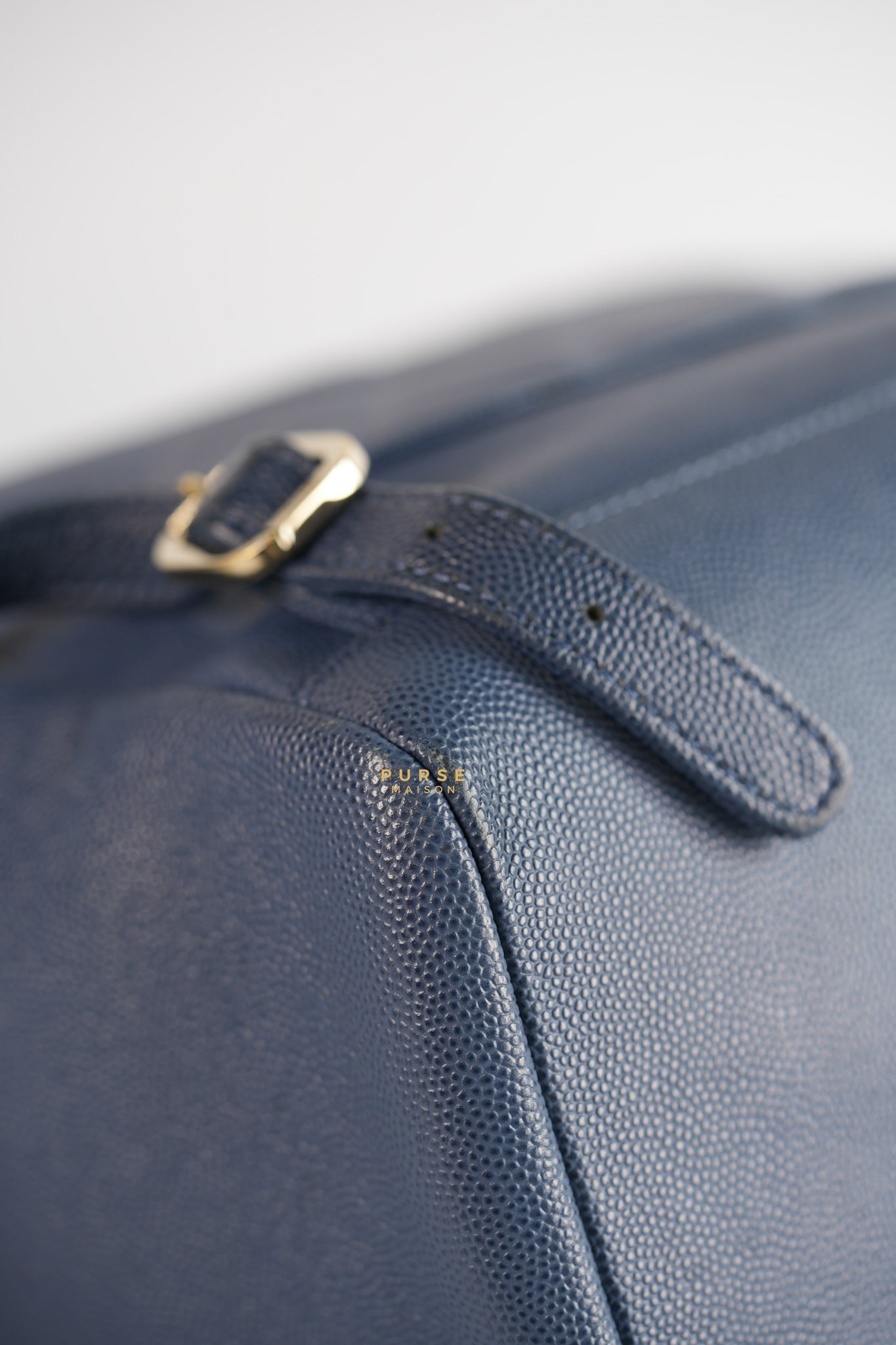 Business Affinity Backpack in Blue Caviar Leather and Gold Hardware Series 26 | Purse Maison Luxury Bags Shop