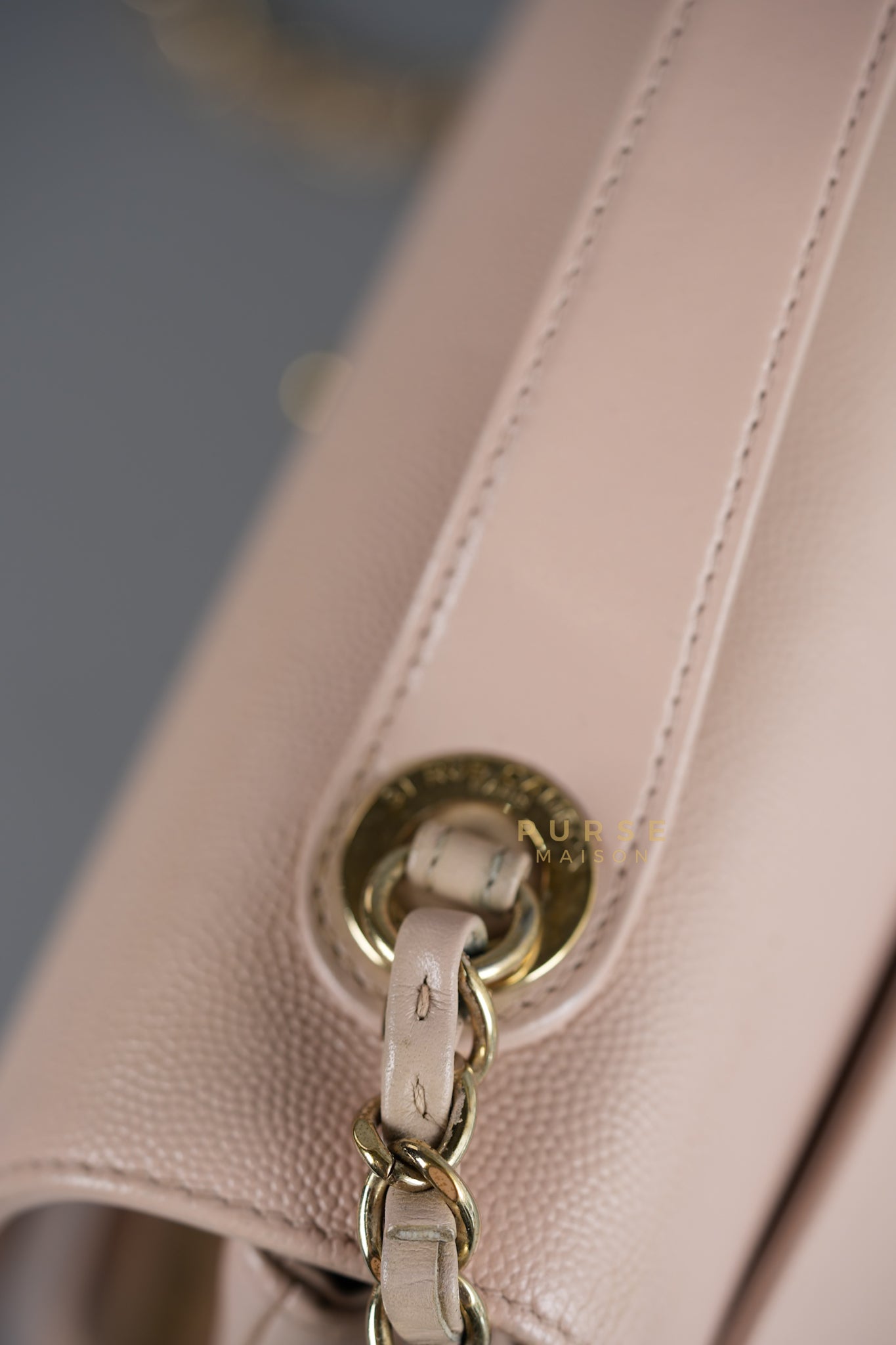 Business Affinity Large in Light Pink Caviar Leather and Light Gold Hardware Series 23 | Purse Maison Luxury Bags Shop