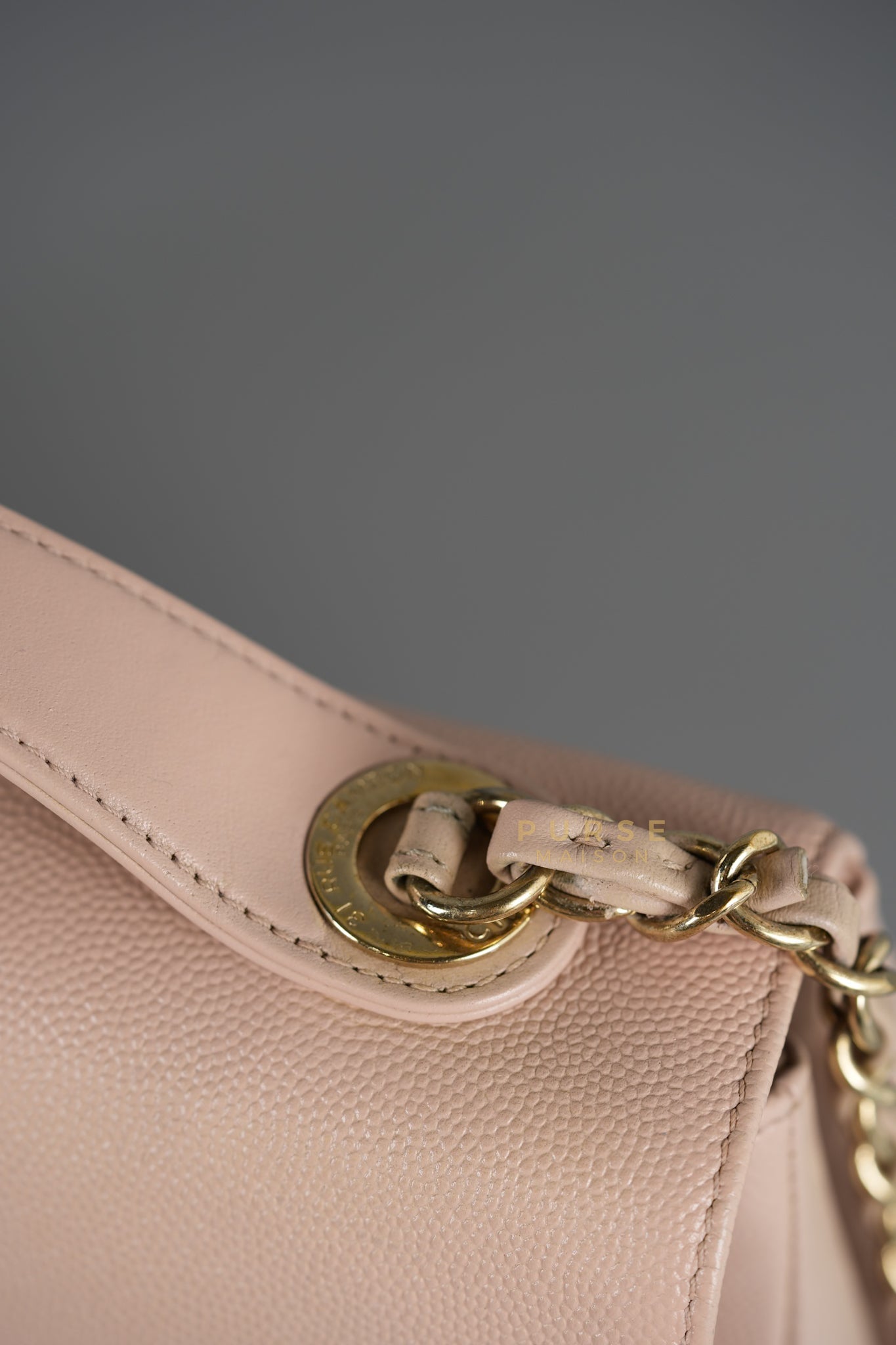 Business Affinity Large in Light Pink Caviar Leather and Light Gold Hardware Series 23 | Purse Maison Luxury Bags Shop