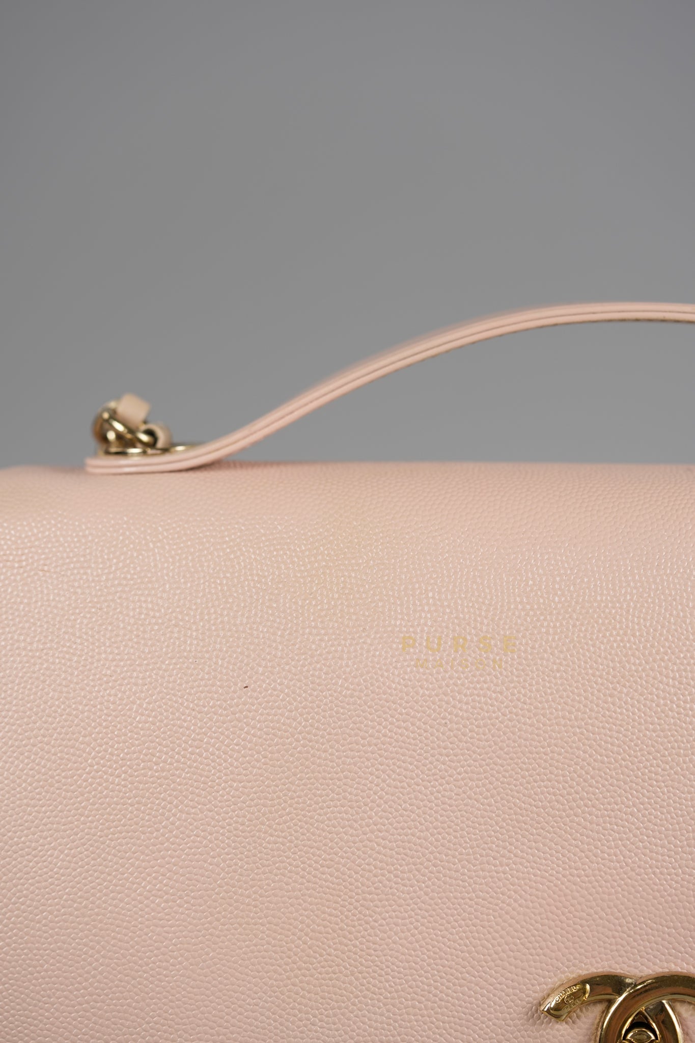 Business Affinity Large in Light Pink Caviar Leather and Light Gold Hardware Series 23 | Purse Maison Luxury Bags Shop