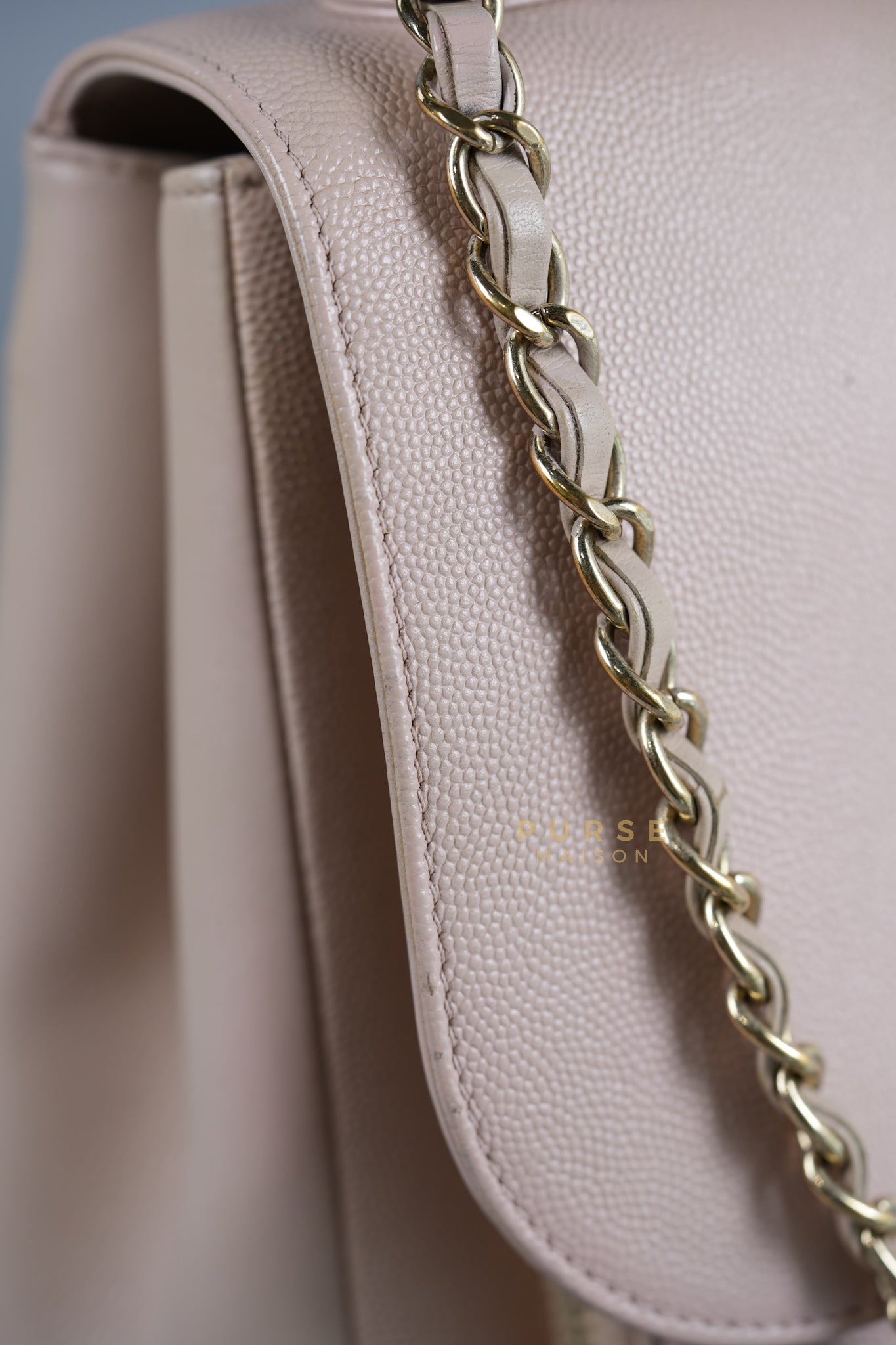 Business Affinity Large in Light Pink Caviar Leather and Light Gold Hardware Series 23 | Purse Maison Luxury Bags Shop