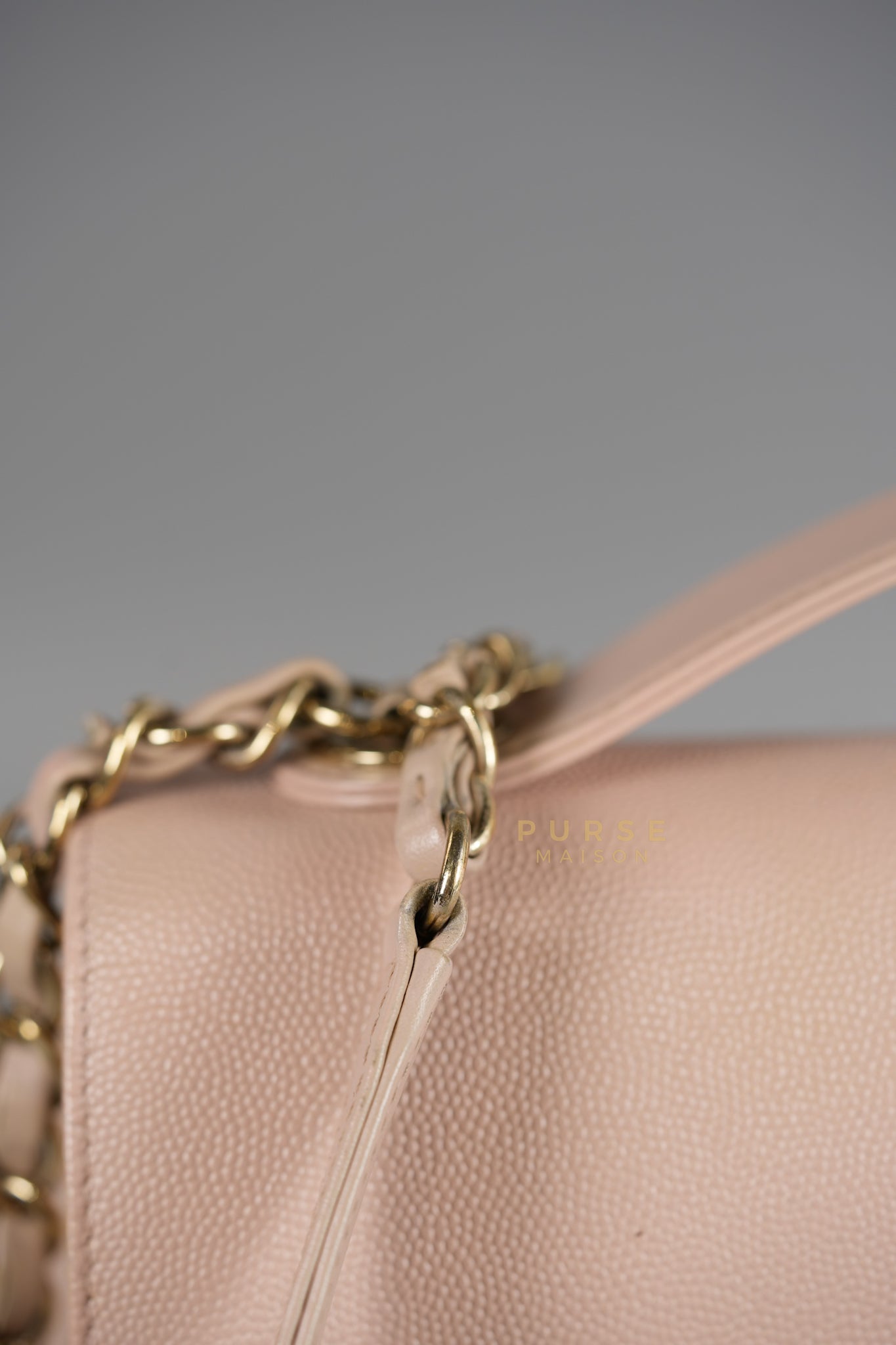 Business Affinity Large in Light Pink Caviar Leather and Light Gold Hardware Series 23 | Purse Maison Luxury Bags Shop