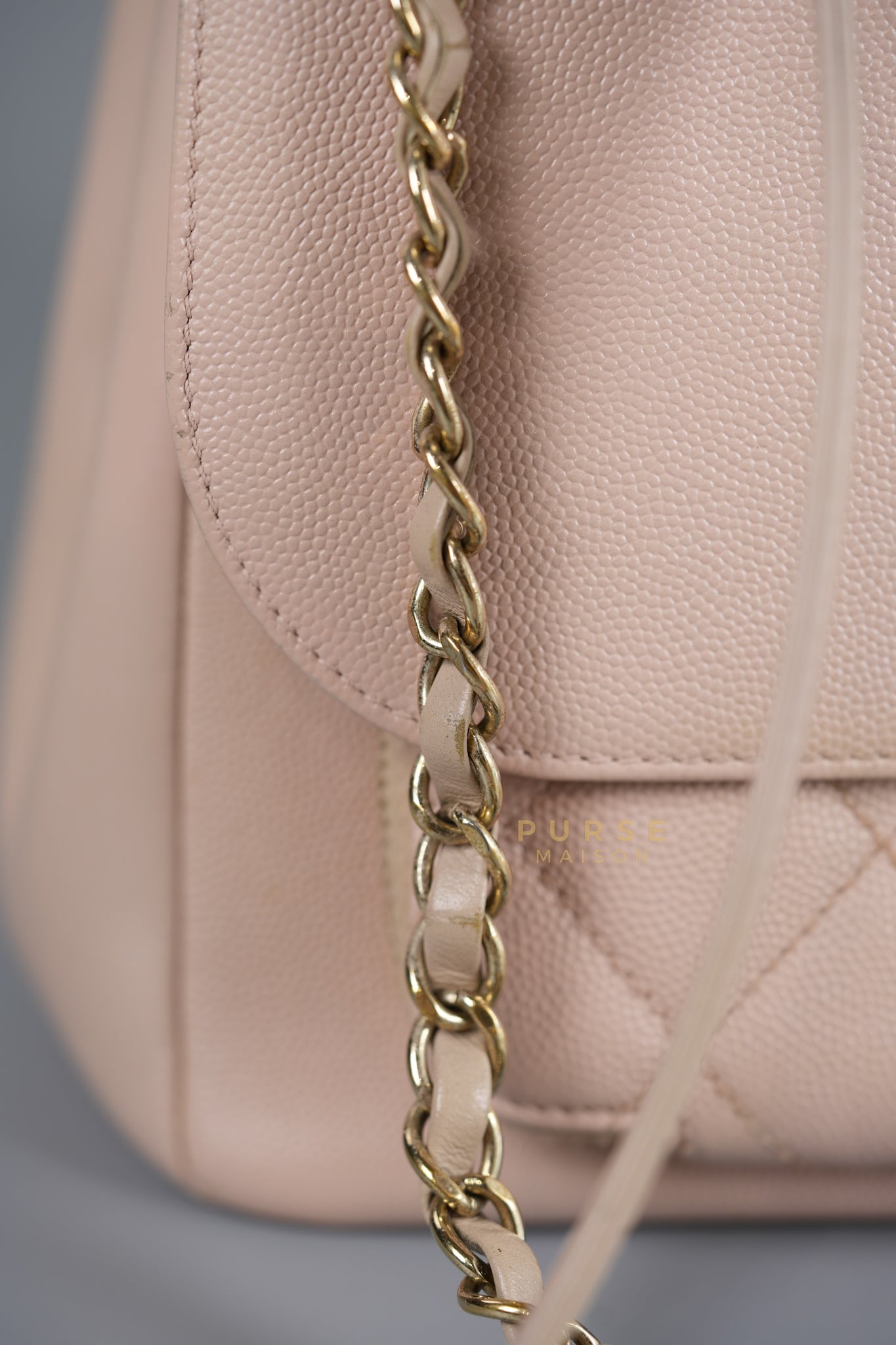 Business Affinity Large in Light Pink Caviar Leather and Light Gold Hardware Series 23 | Purse Maison Luxury Bags Shop