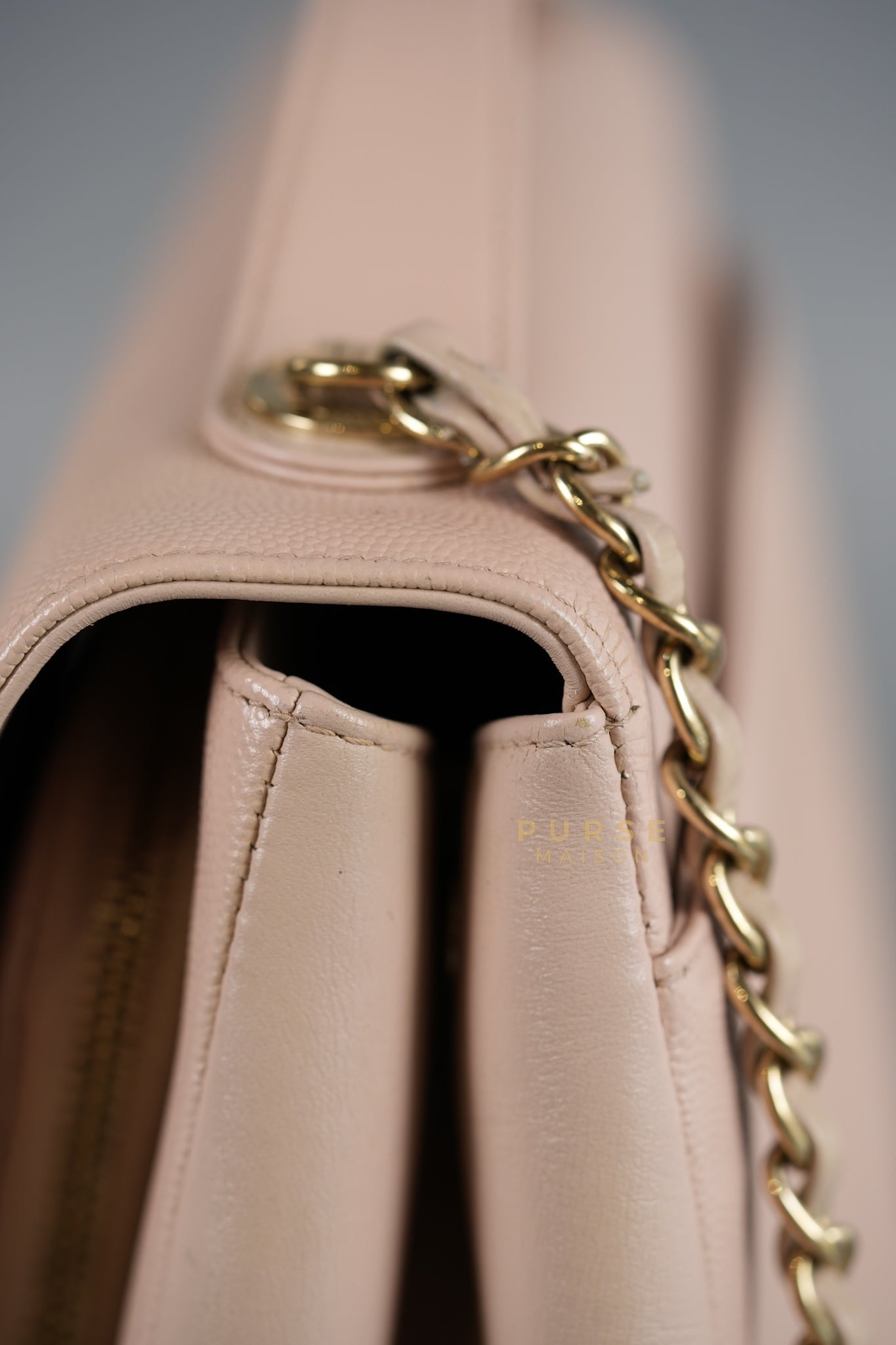 Business Affinity Large in Light Pink Caviar Leather and Light Gold Hardware Series 23 | Purse Maison Luxury Bags Shop