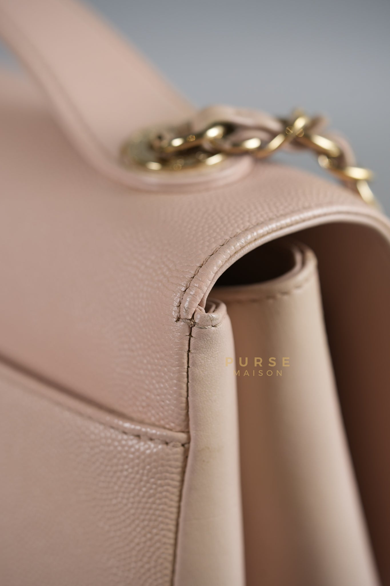 Business Affinity Large in Light Pink Caviar Leather and Light Gold Hardware Series 23 | Purse Maison Luxury Bags Shop