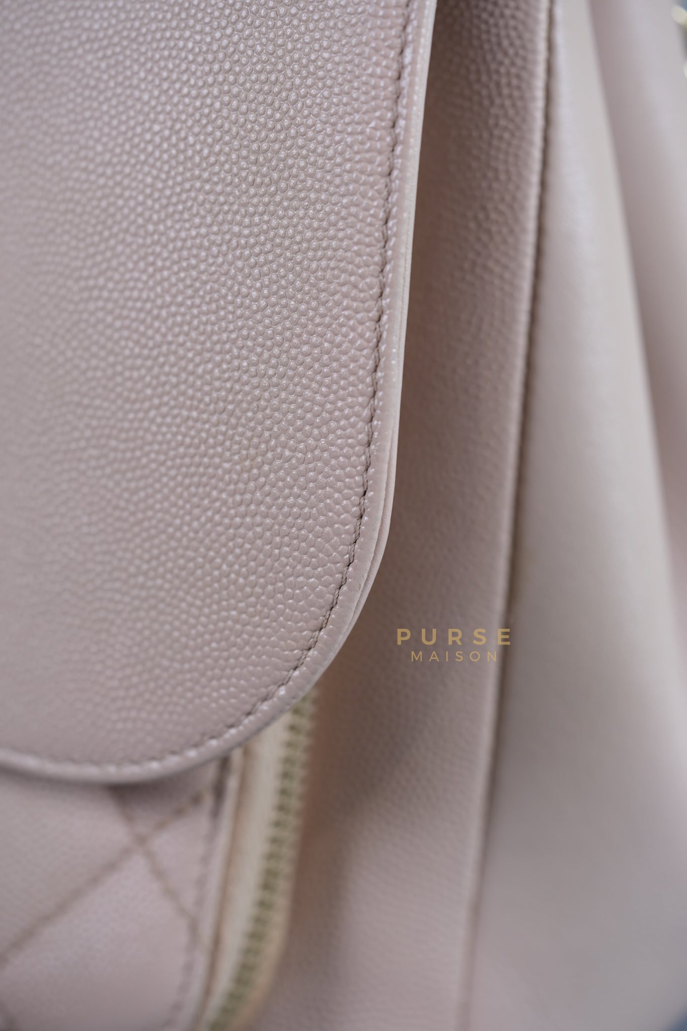 Business Affinity Large in Light Pink Caviar Leather and Light Gold Hardware Series 23 | Purse Maison Luxury Bags Shop