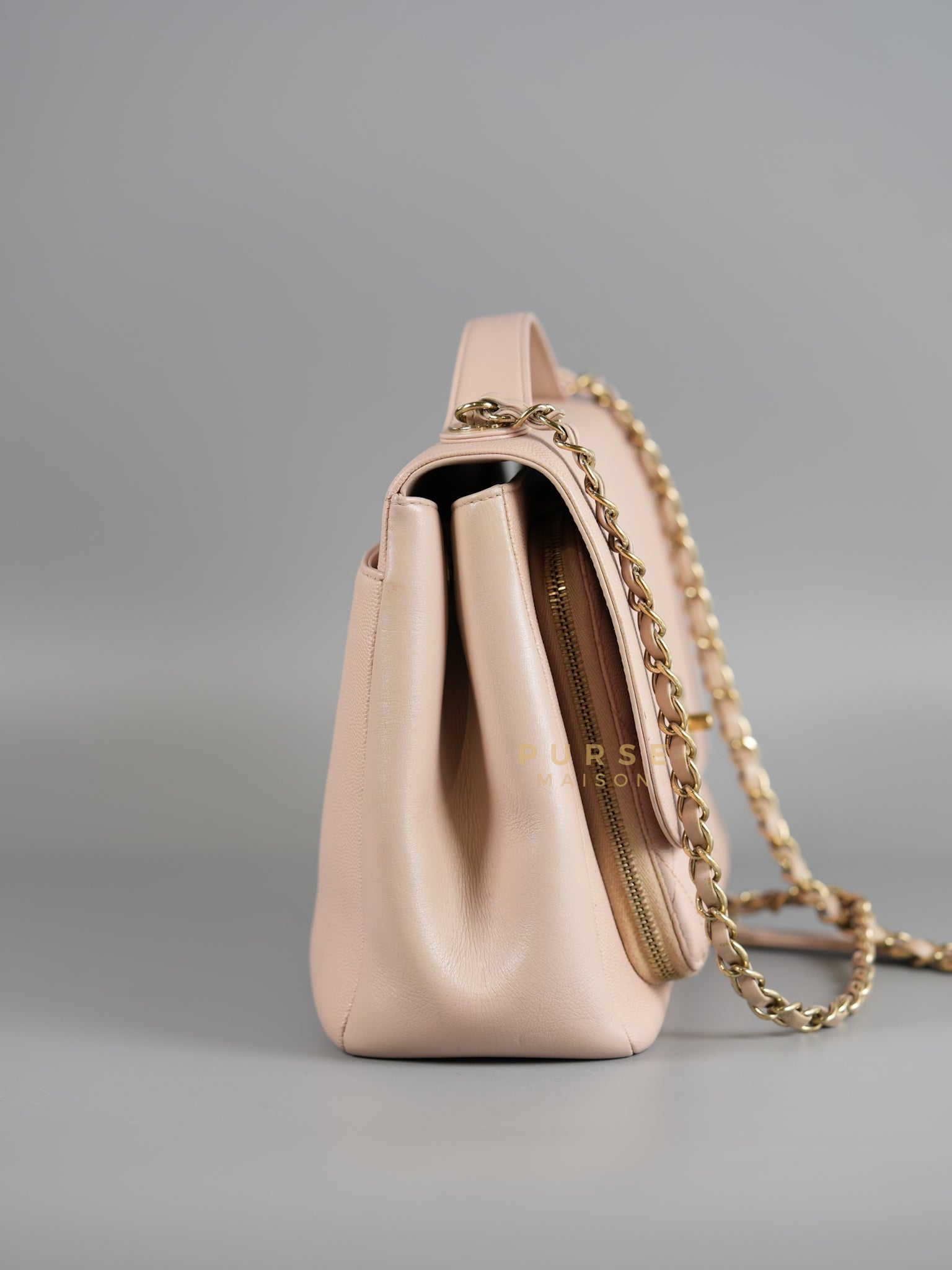 Business Affinity Large in Light Pink Caviar Leather and Light Gold Hardware Series 23 | Purse Maison Luxury Bags Shop