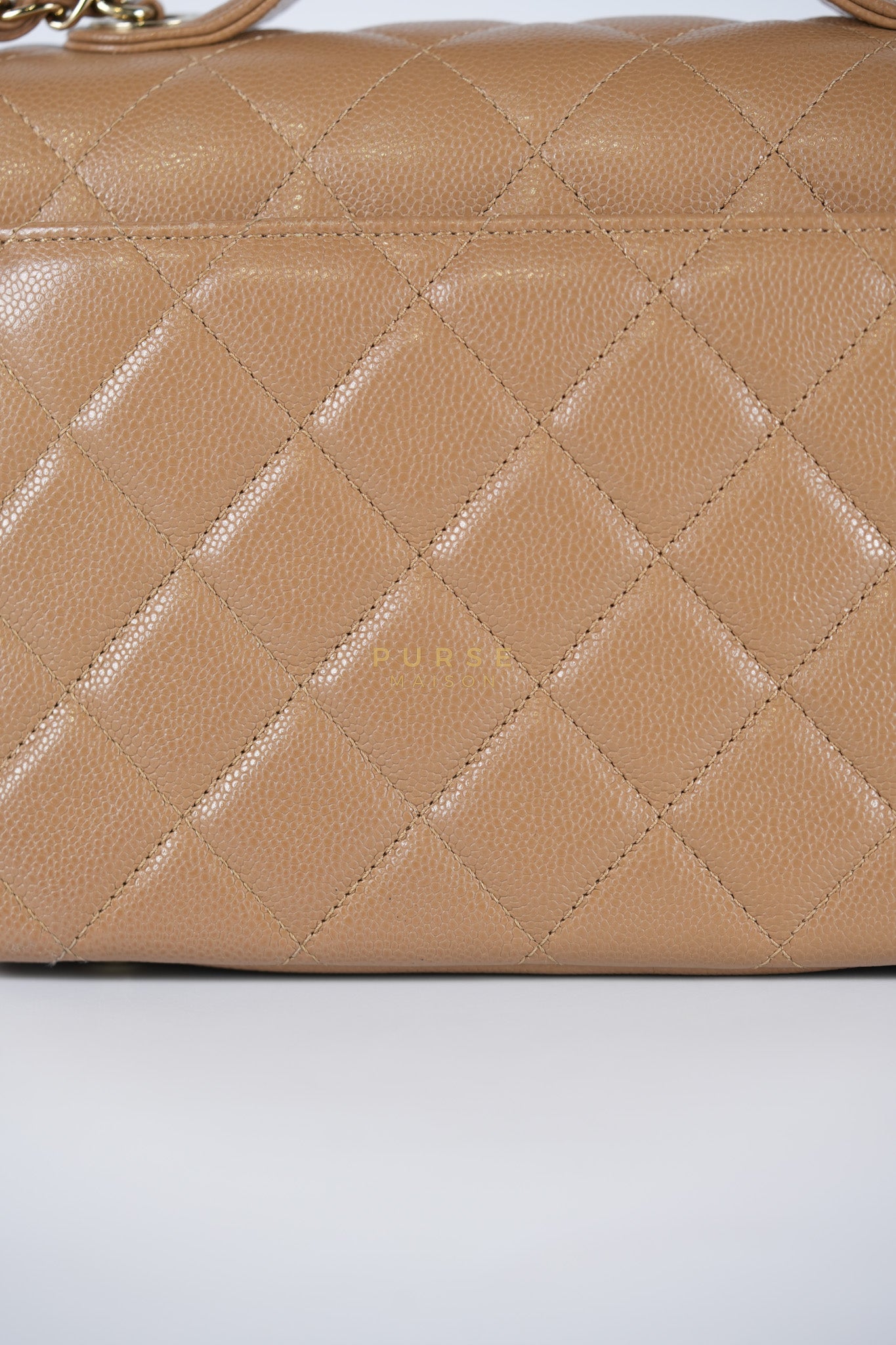 Business Affinity Medium Caramel in Caviar Leather and Gold Hardware (Microchip) | Purse Maison Luxury Bags Shop