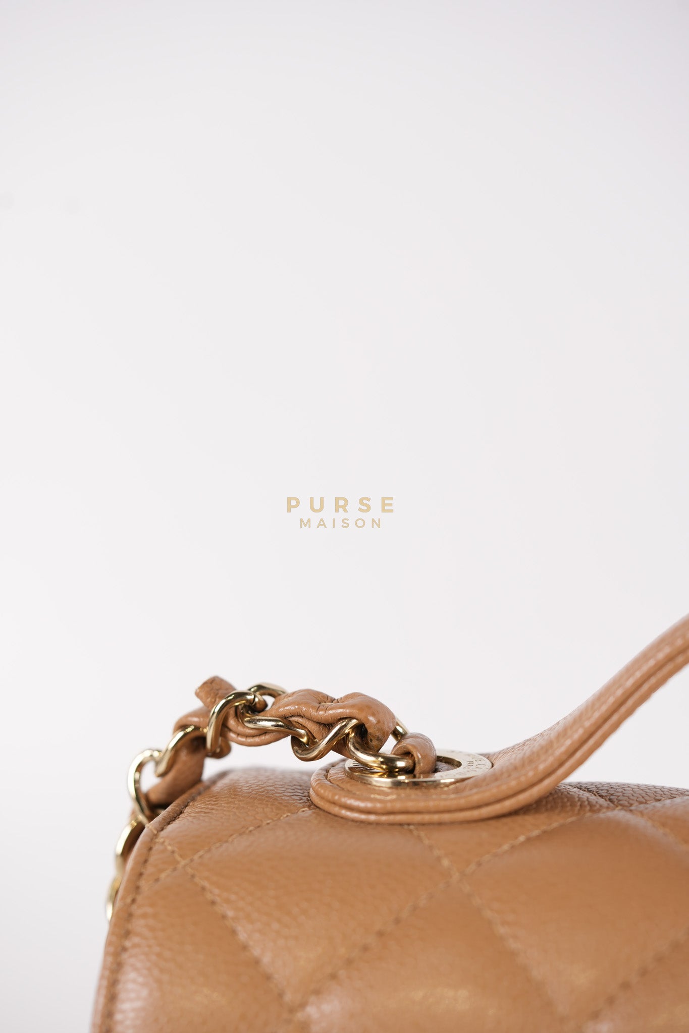 Business Affinity Medium Caramel in Caviar Leather and Gold Hardware (Microchip) | Purse Maison Luxury Bags Shop