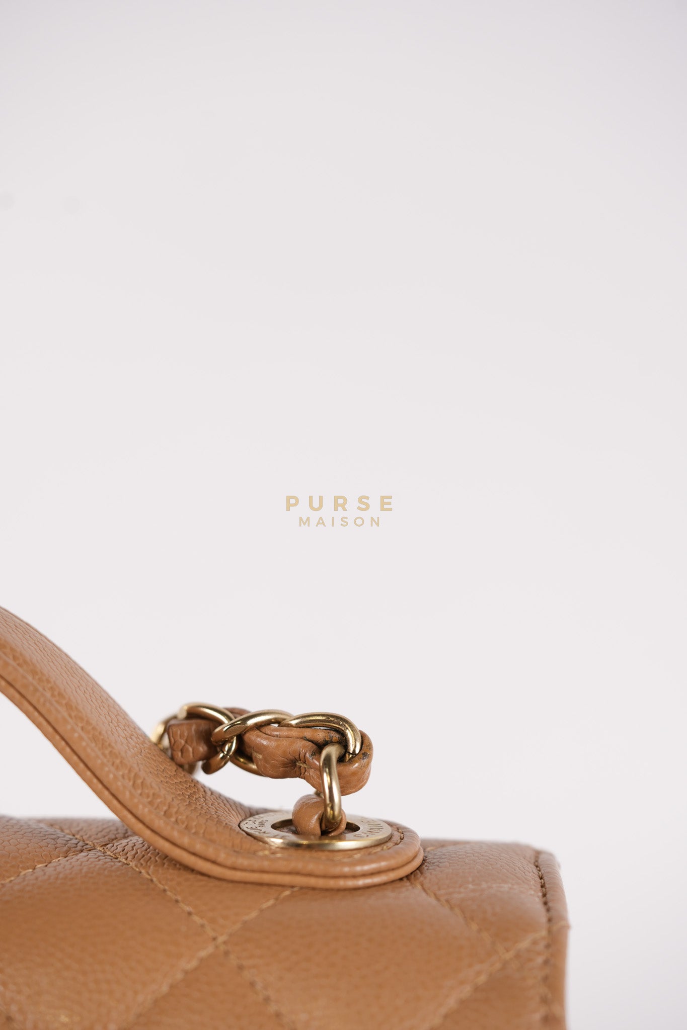 Business Affinity Medium Caramel in Caviar Leather and Gold Hardware (Microchip) | Purse Maison Luxury Bags Shop