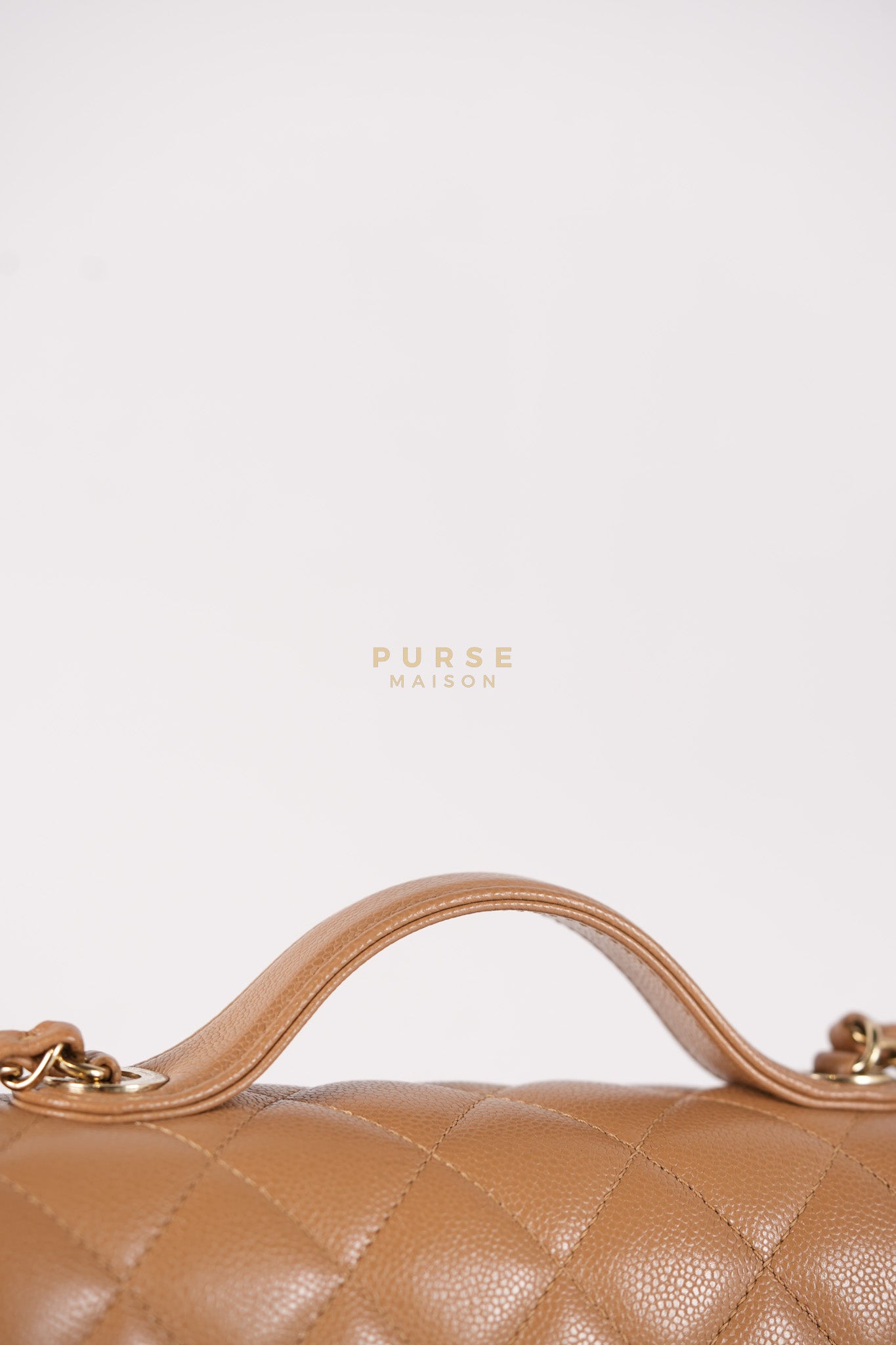 Business Affinity Medium Caramel in Caviar Leather and Gold Hardware (Microchip) | Purse Maison Luxury Bags Shop