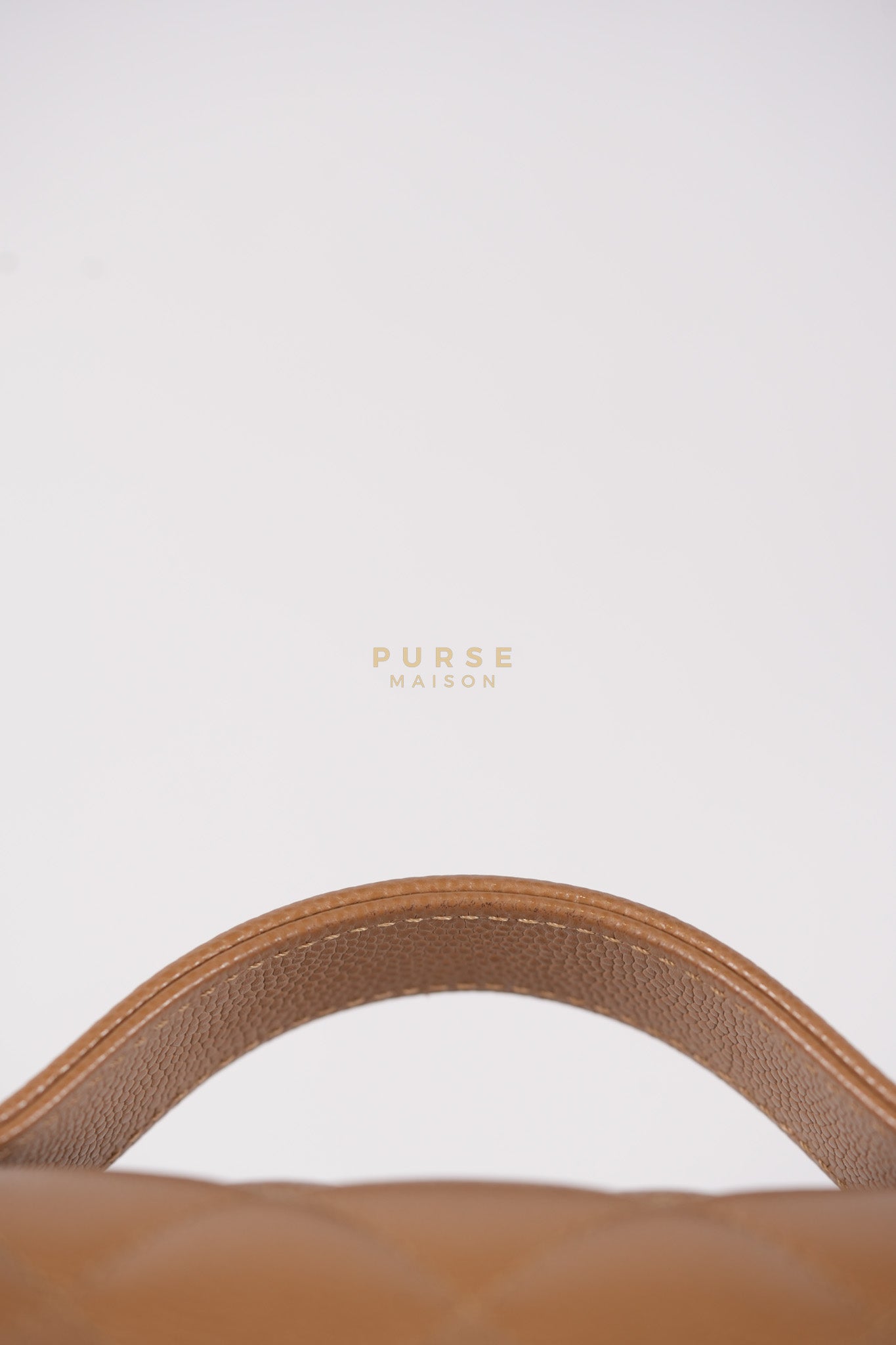 Business Affinity Medium Caramel in Caviar Leather and Gold Hardware (Microchip) | Purse Maison Luxury Bags Shop