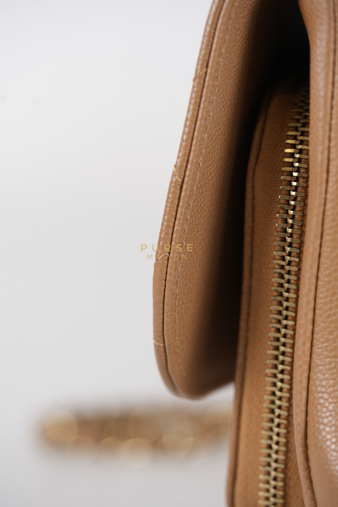 Business Affinity Medium Caramel in Caviar Leather and Gold Hardware (Microchip) | Purse Maison Luxury Bags Shop