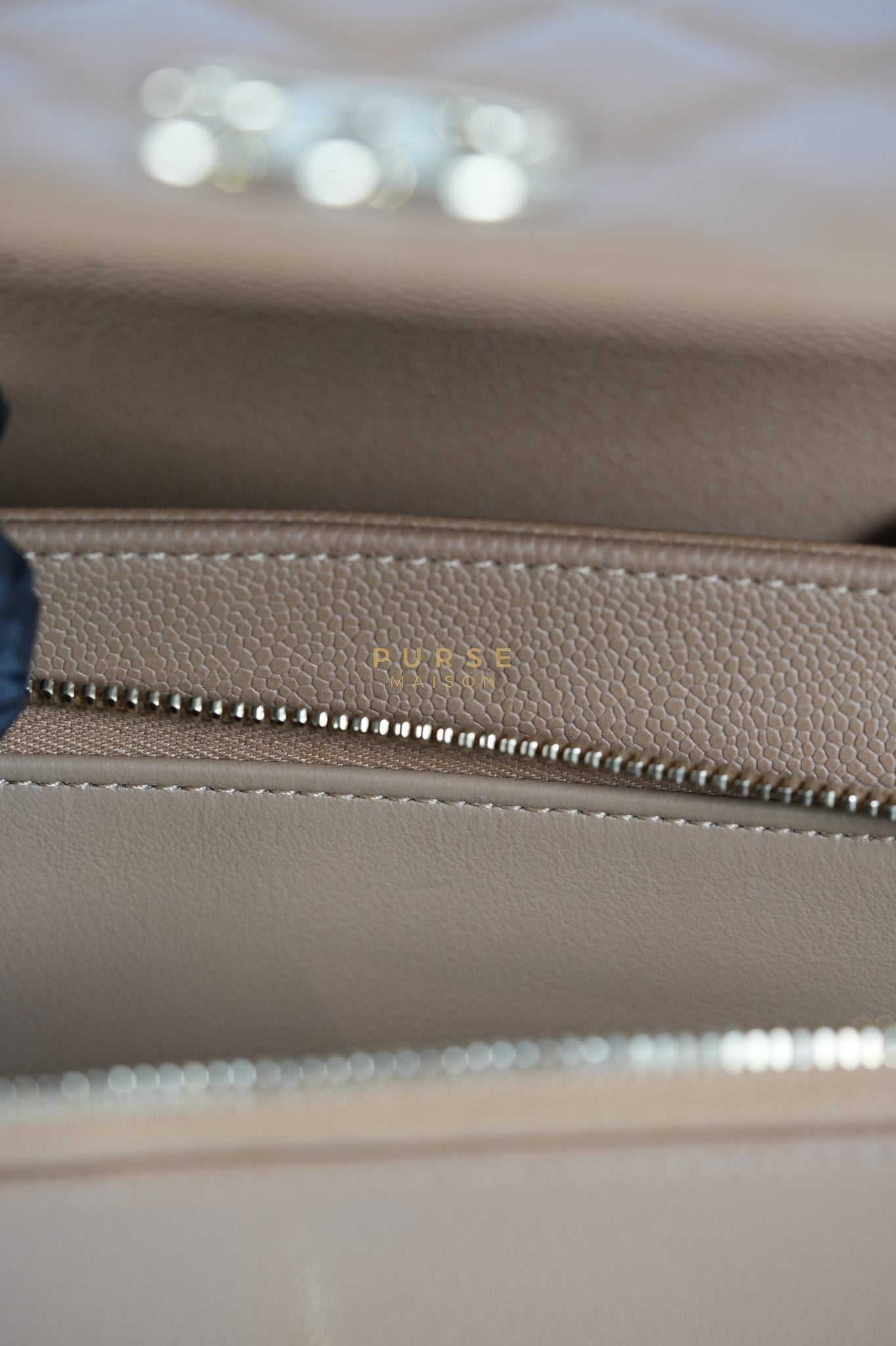 Business Affinity Medium Caramel in Caviar Leather and Gold Hardware (Microchip) | Purse Maison Luxury Bags Shop