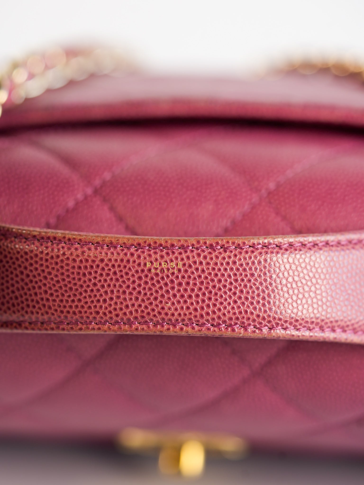 Business Affinity Medium in Mauve Pink Caviar and Light Gold Hardware Series 23 | Purse Maison Luxury Bags Shop