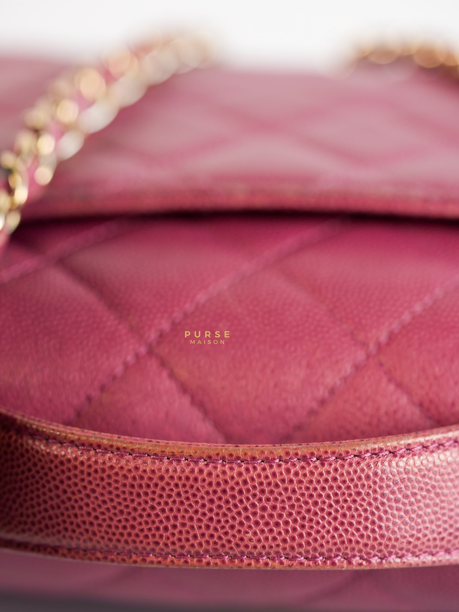 Business Affinity Medium in Mauve Pink Caviar and Light Gold Hardware Series 23 | Purse Maison Luxury Bags Shop