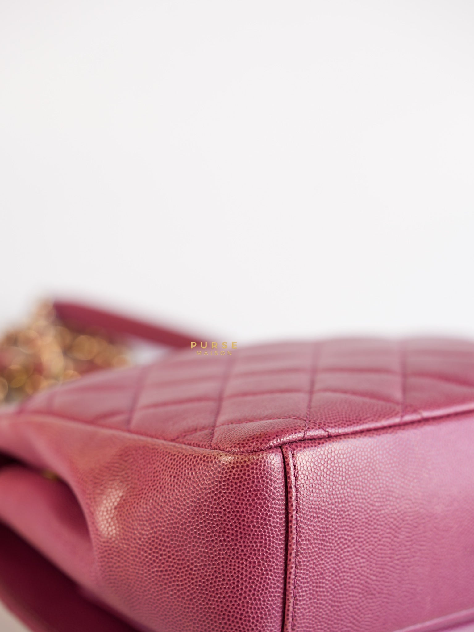 Business Affinity Medium in Mauve Pink Caviar and Light Gold Hardware Series 23 | Purse Maison Luxury Bags Shop