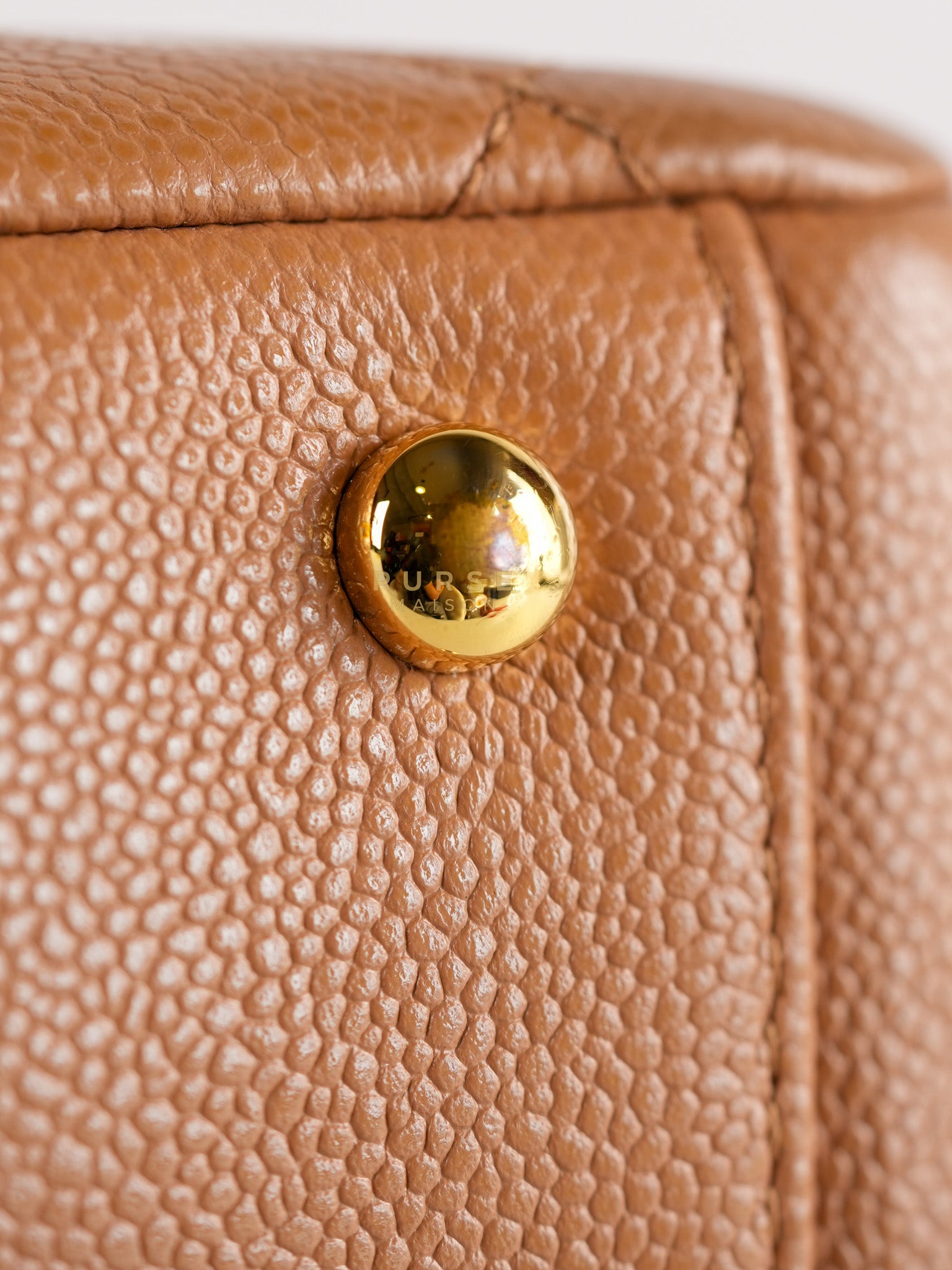 Business Affinity Shoulder Bag Medium in Caramel Caviar Leather & Gold Hardware (Series 30) | Purse Maison Luxury Bags Shop