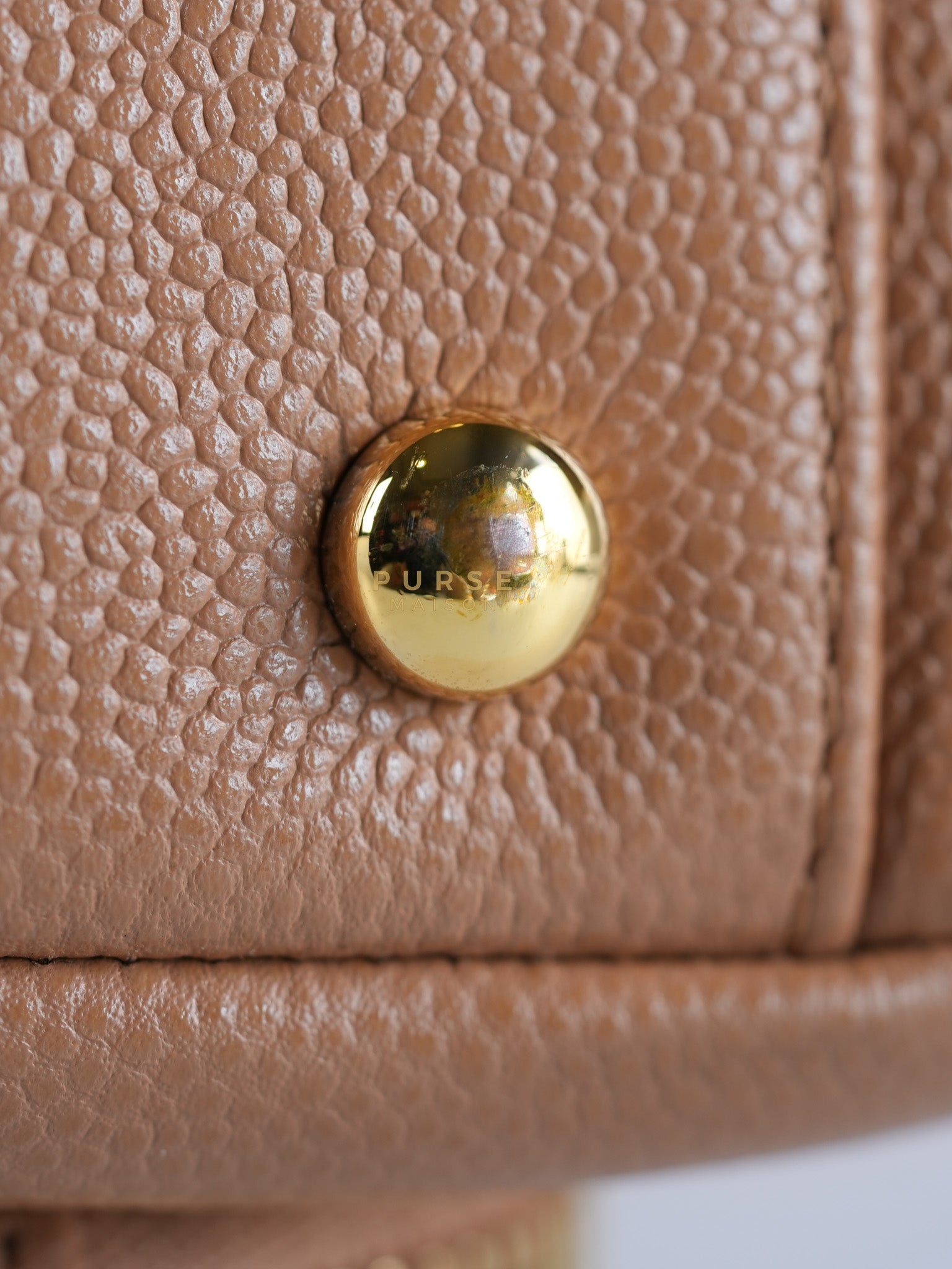 Business Affinity Shoulder Bag Medium in Caramel Caviar Leather & Gold Hardware (Series 30) | Purse Maison Luxury Bags Shop