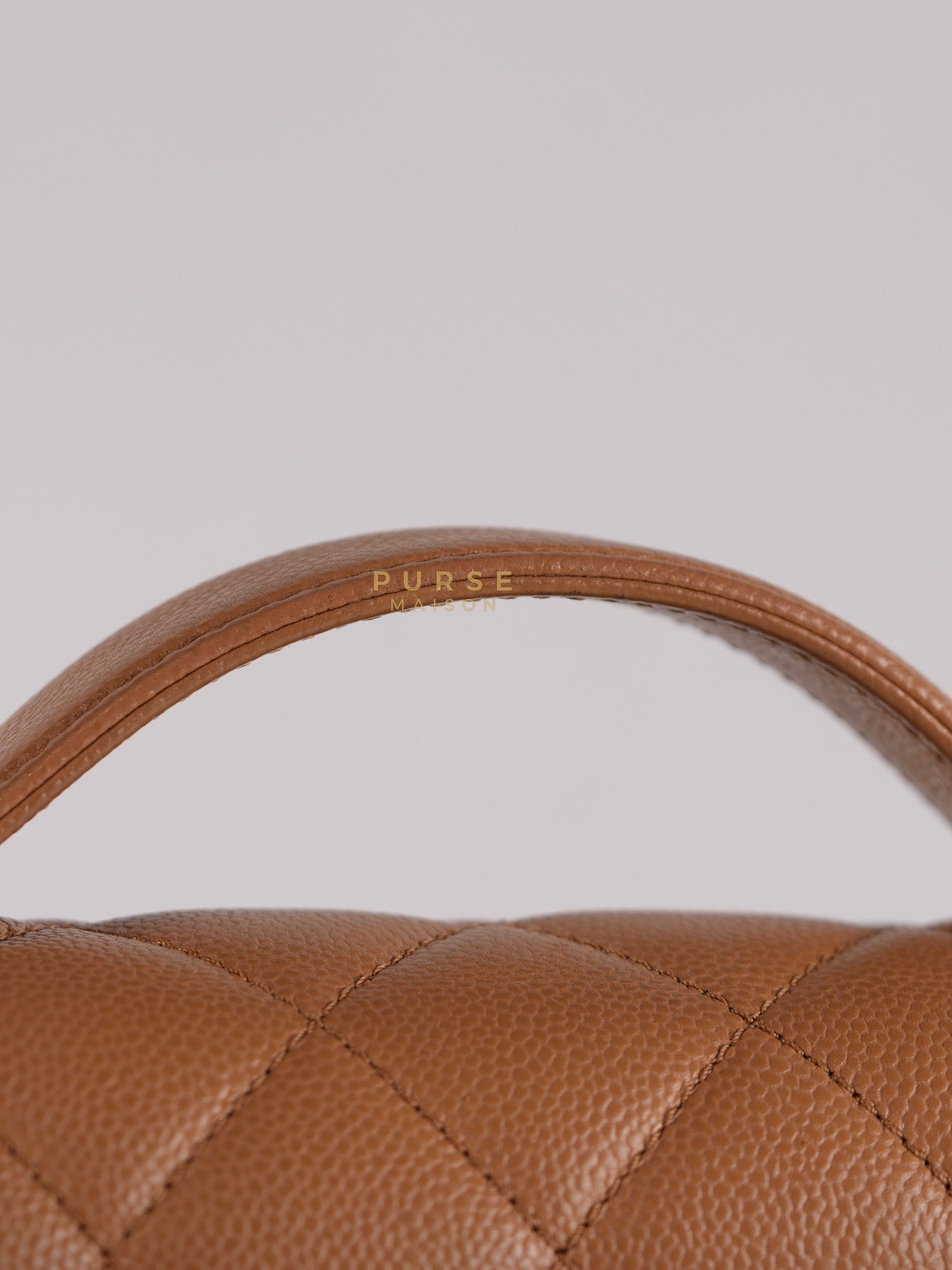 Business Affinity Shoulder Bag Medium in Caramel Caviar Leather & Gold Hardware (Series 30) | Purse Maison Luxury Bags Shop