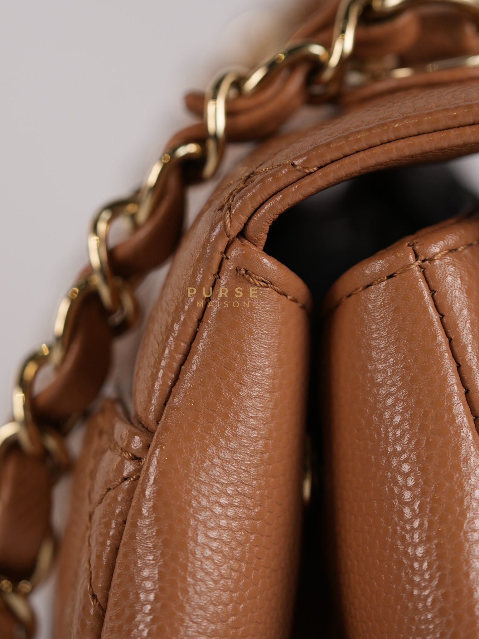 Business Affinity Shoulder Bag Medium in Caramel Caviar Leather & Gold Hardware (Series 30) | Purse Maison Luxury Bags Shop