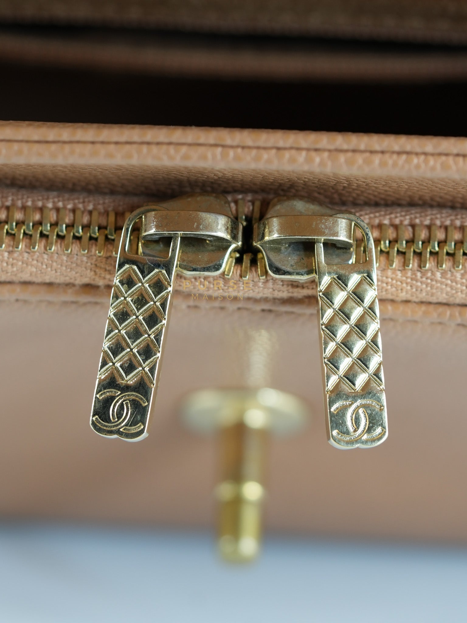 Business Affinity Shoulder Bag Medium in Caramel Caviar Leather & Gold Hardware (Series 30) | Purse Maison Luxury Bags Shop