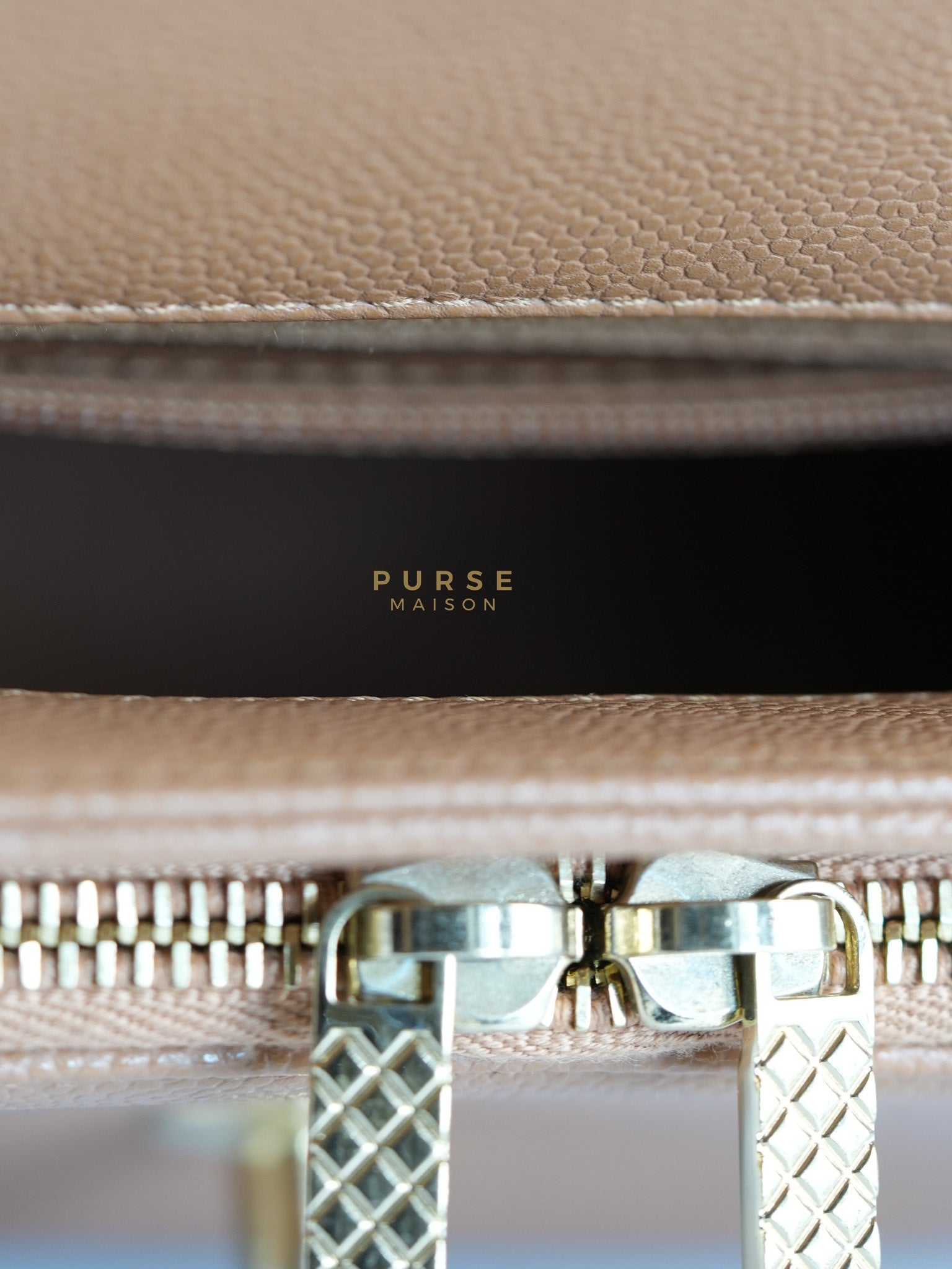 Business Affinity Shoulder Bag Medium in Caramel Caviar Leather & Gold Hardware (Series 30) | Purse Maison Luxury Bags Shop