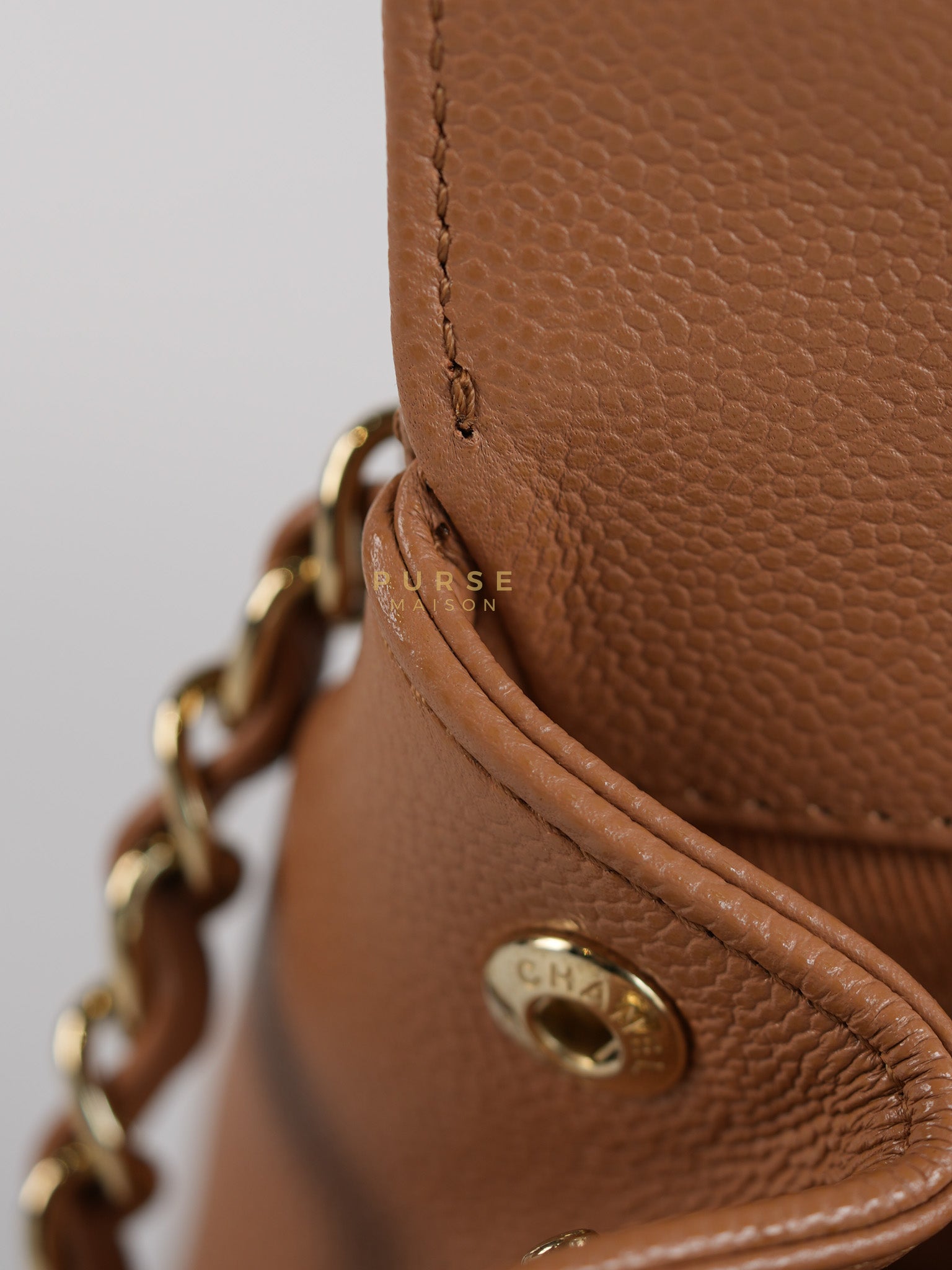 Business Affinity Shoulder Bag Medium in Caramel Caviar Leather & Gold Hardware (Series 30) | Purse Maison Luxury Bags Shop