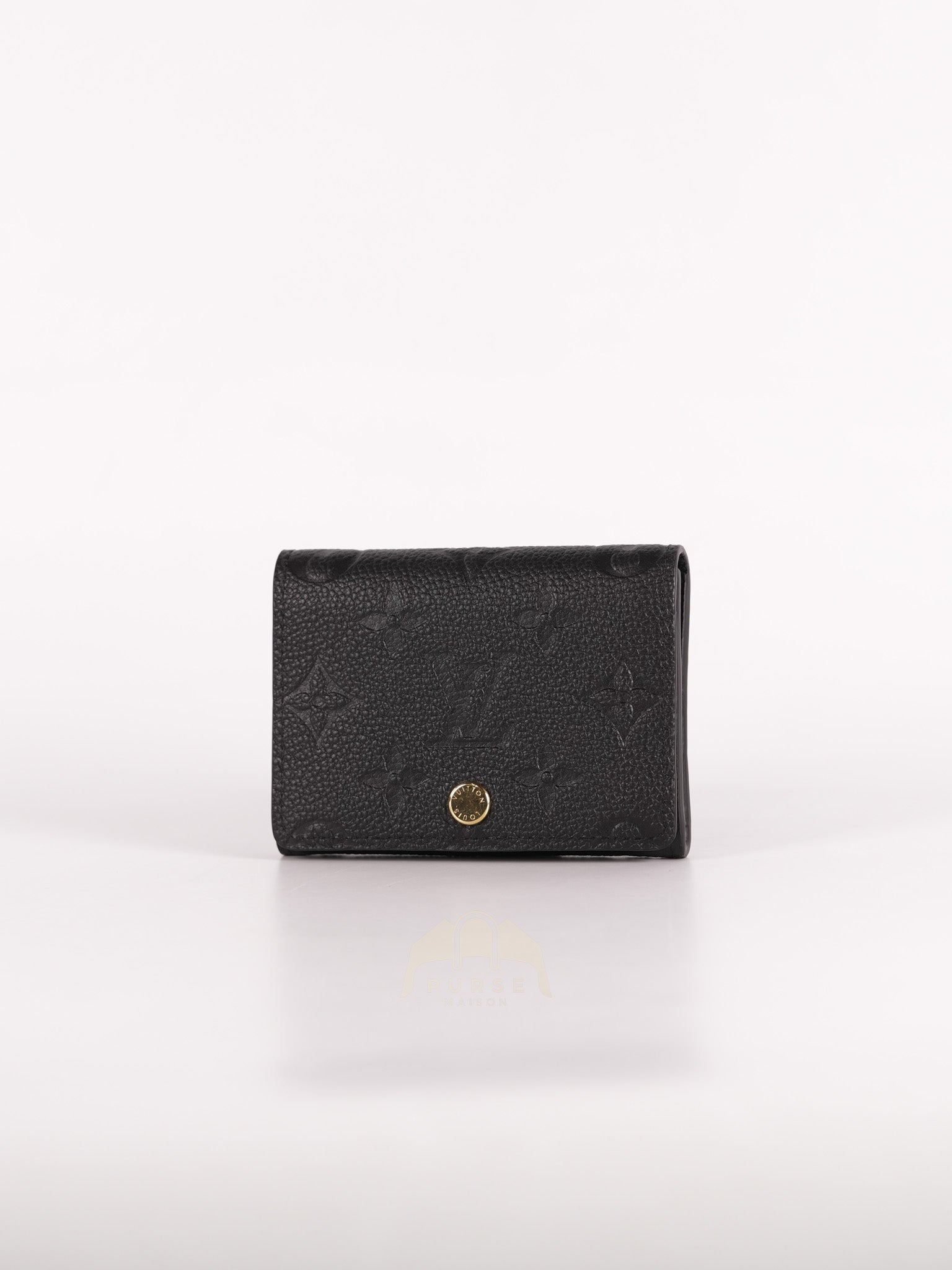 Business Card Holder in Black Monogram Empreinte Leather Microchip | Purse Maison Luxury Bags Shop