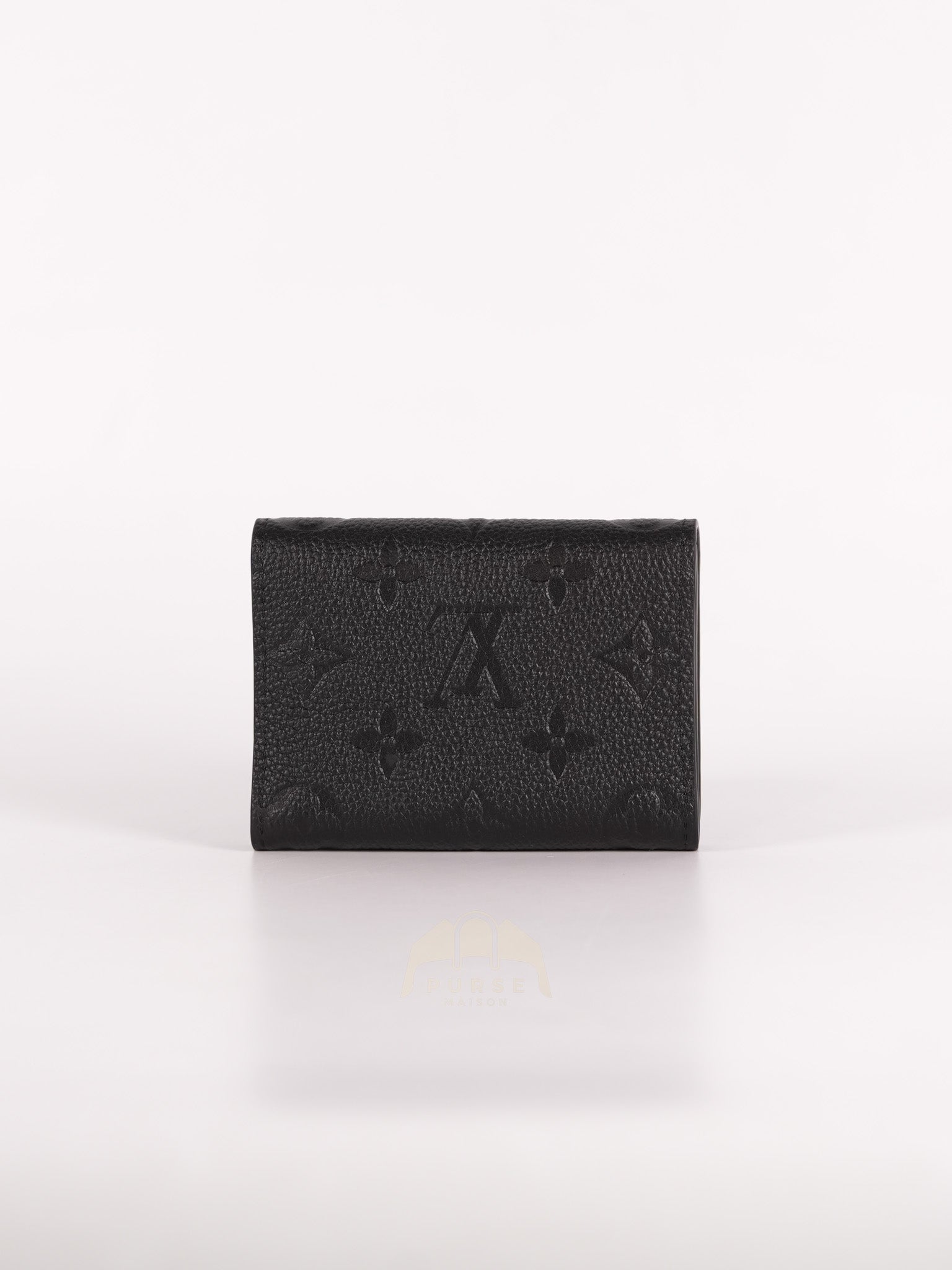 Business Card Holder in Black Monogram Empreinte Leather Microchip | Purse Maison Luxury Bags Shop