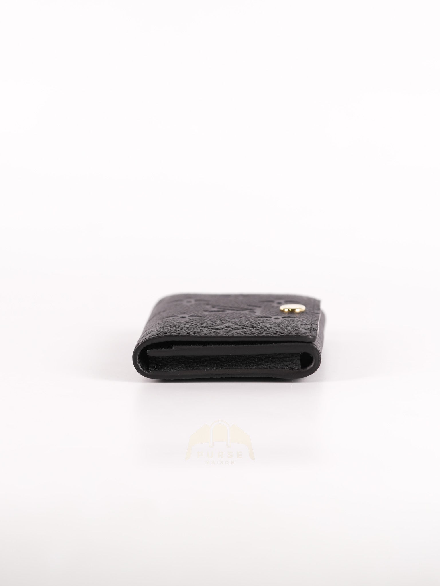 Business Card Holder in Black Monogram Empreinte Leather Microchip | Purse Maison Luxury Bags Shop