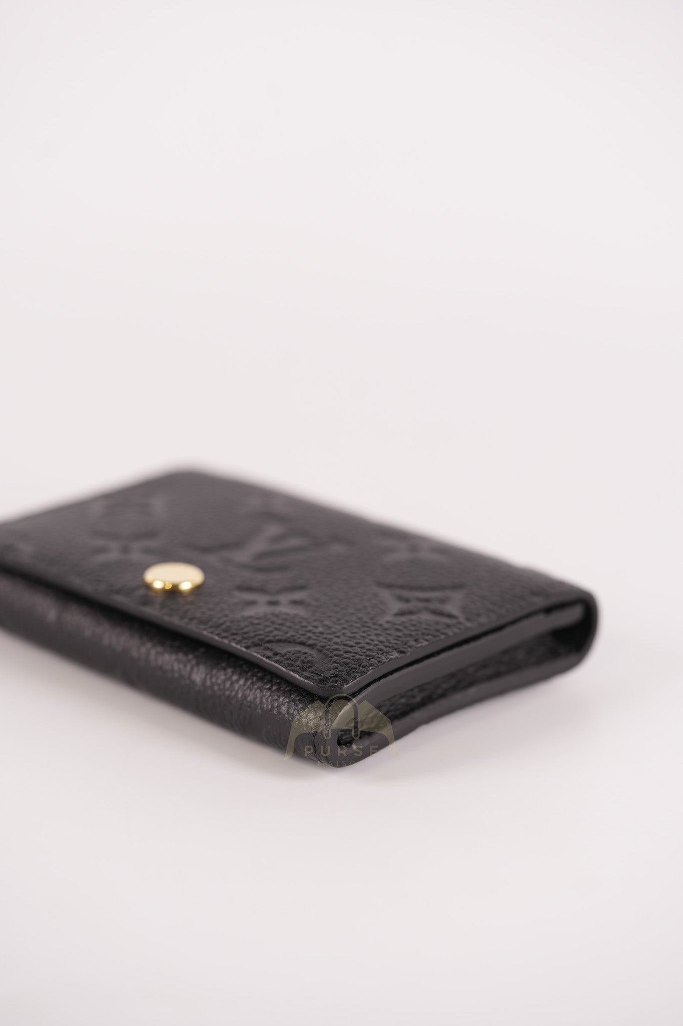 Business Card Holder in Black Monogram Empreinte Leather Microchip | Purse Maison Luxury Bags Shop
