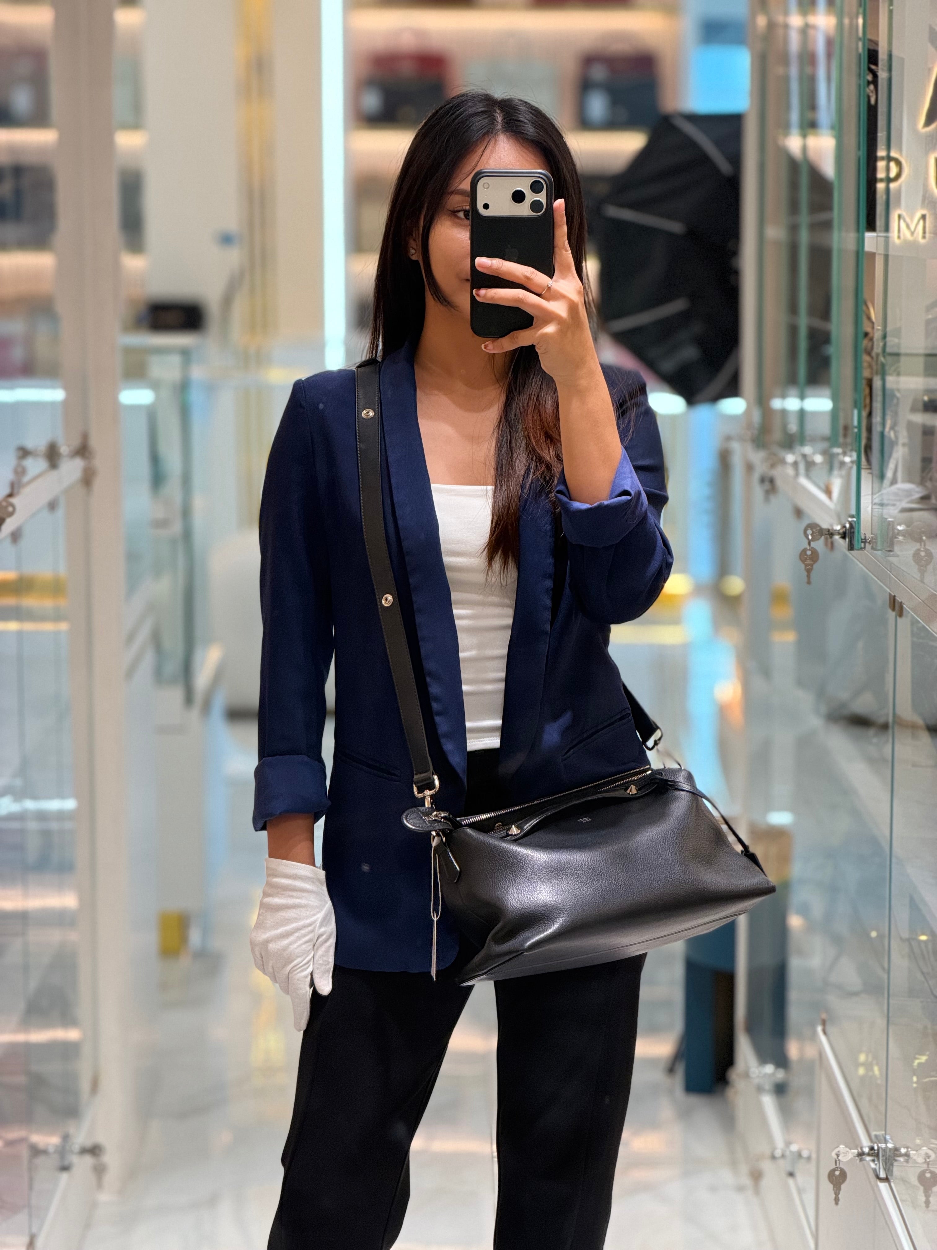By The Way Black Medium in Black Calfskin Leather | Purse Maison Luxury Bags Shop