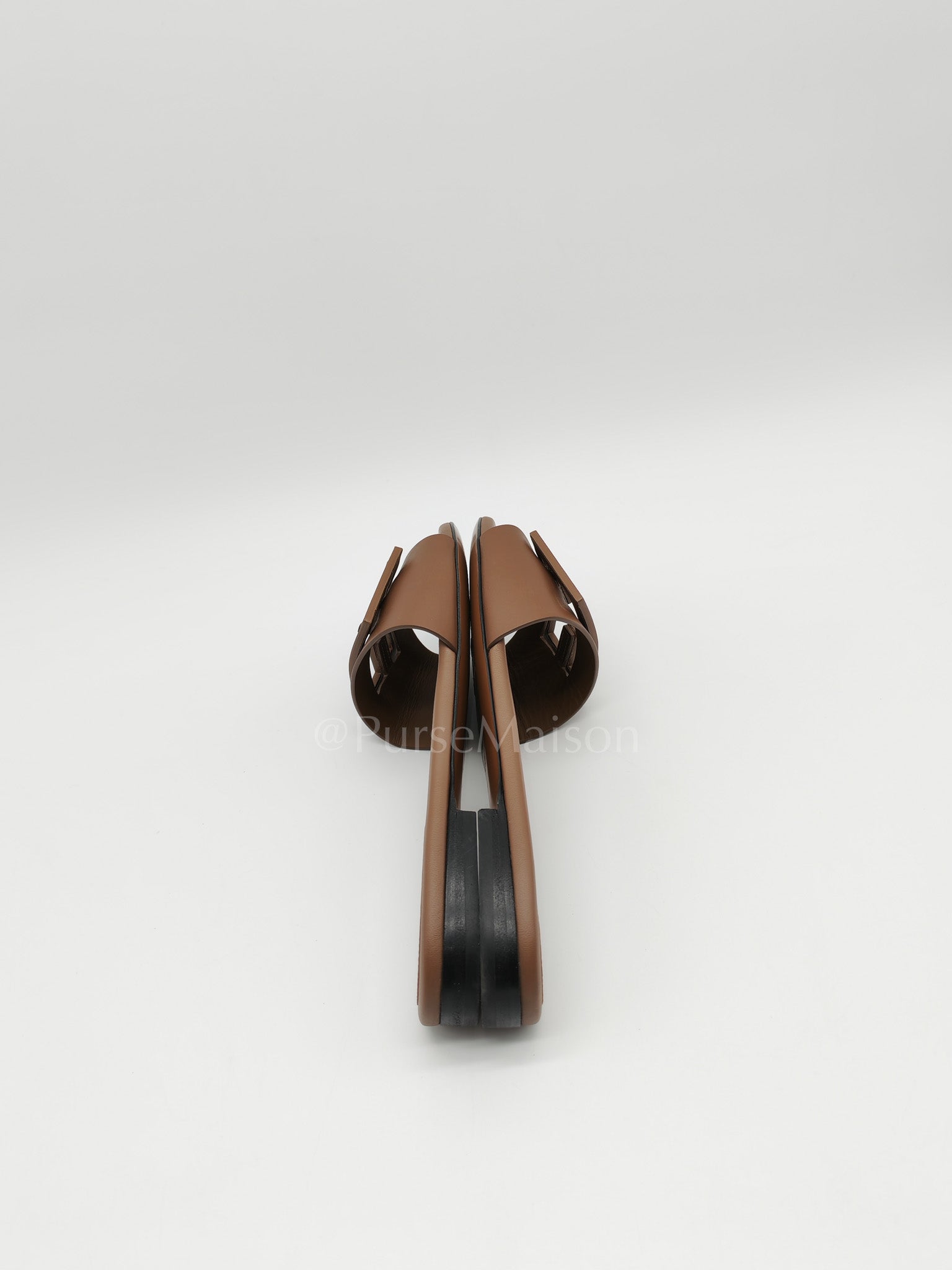 Baguette Slides in Brown Leather Size 37 EU (24 cm)