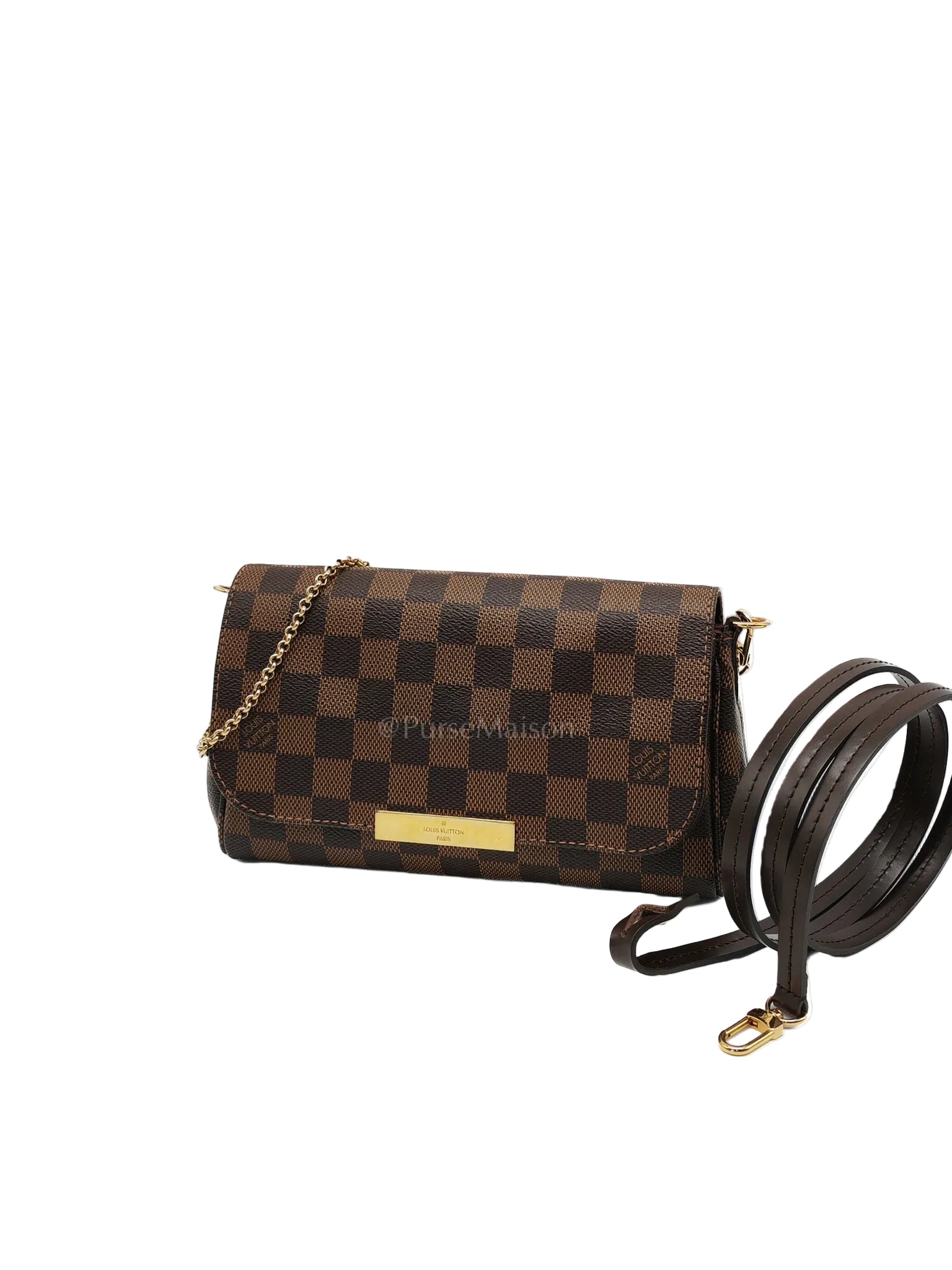 Favorite PM Pochette in Damier Ebene Canvas Shoulder Bag (Date Code: DU2124)