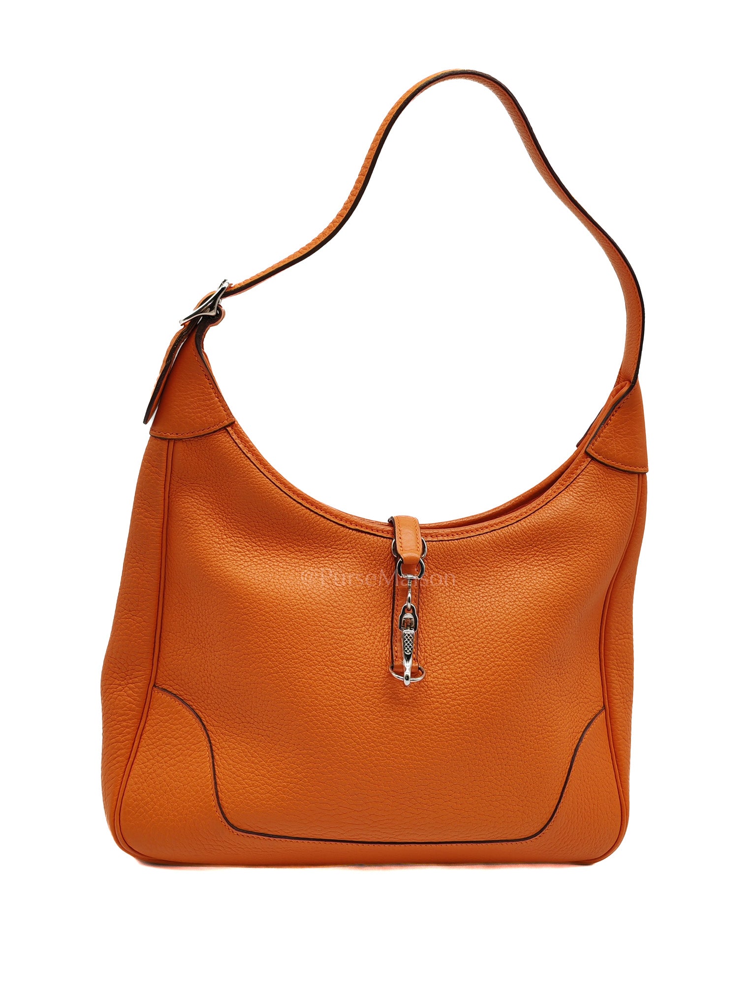 Orange Clemence Trim Shoulder Bag