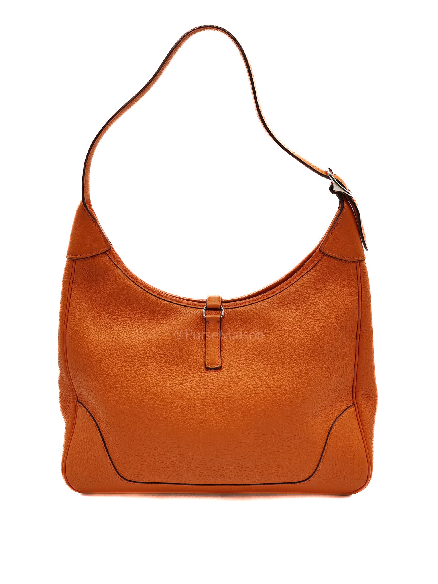 Orange Clemence Trim Shoulder Bag