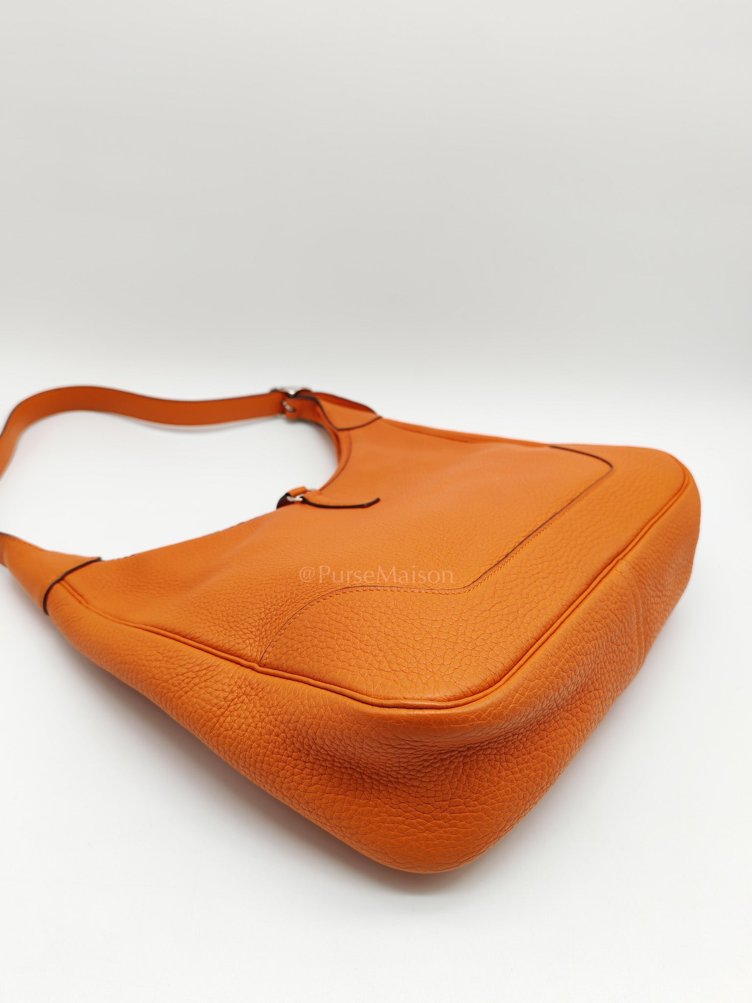 Orange Clemence Trim Shoulder Bag