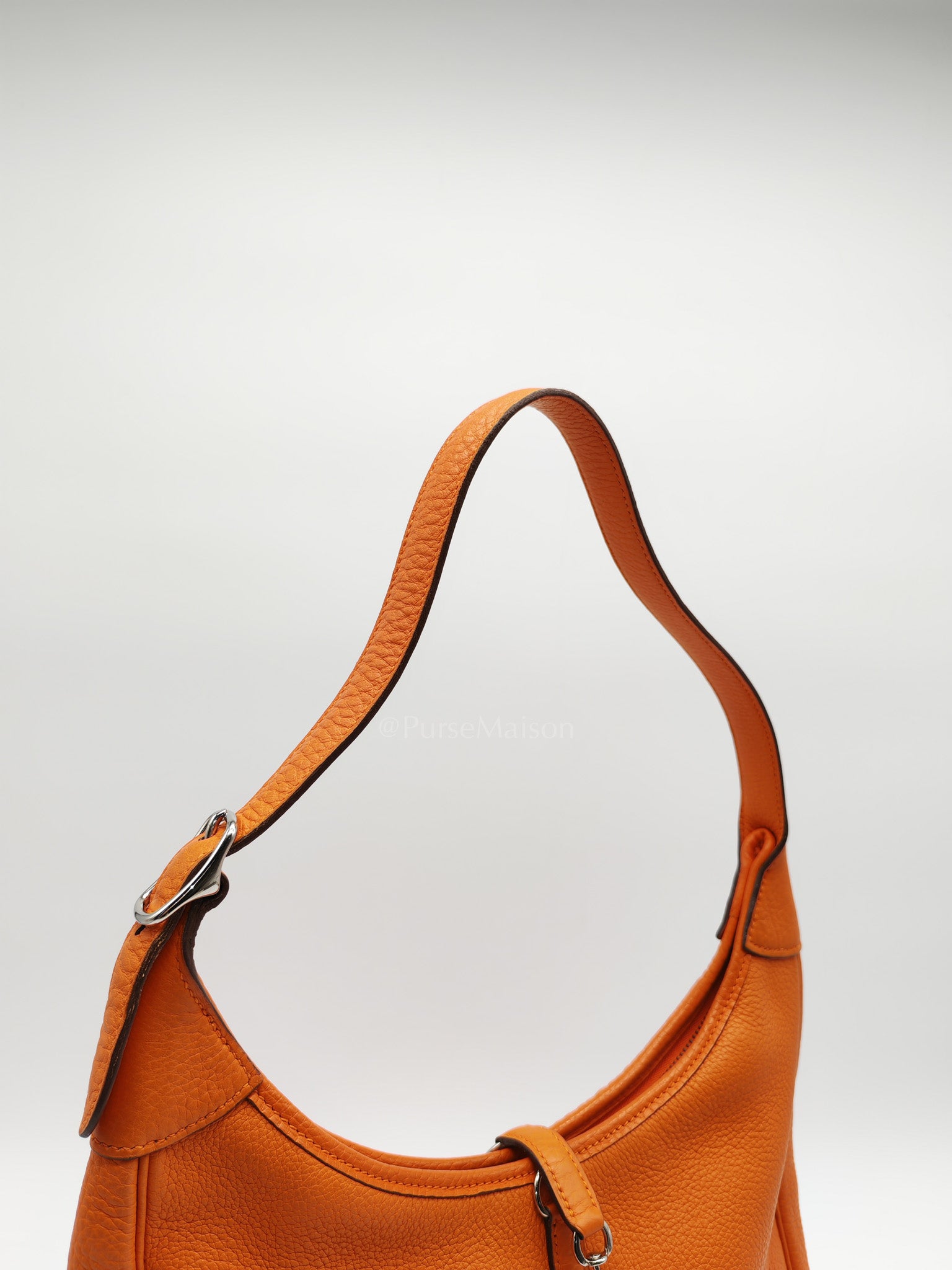 Orange Clemence Trim Shoulder Bag