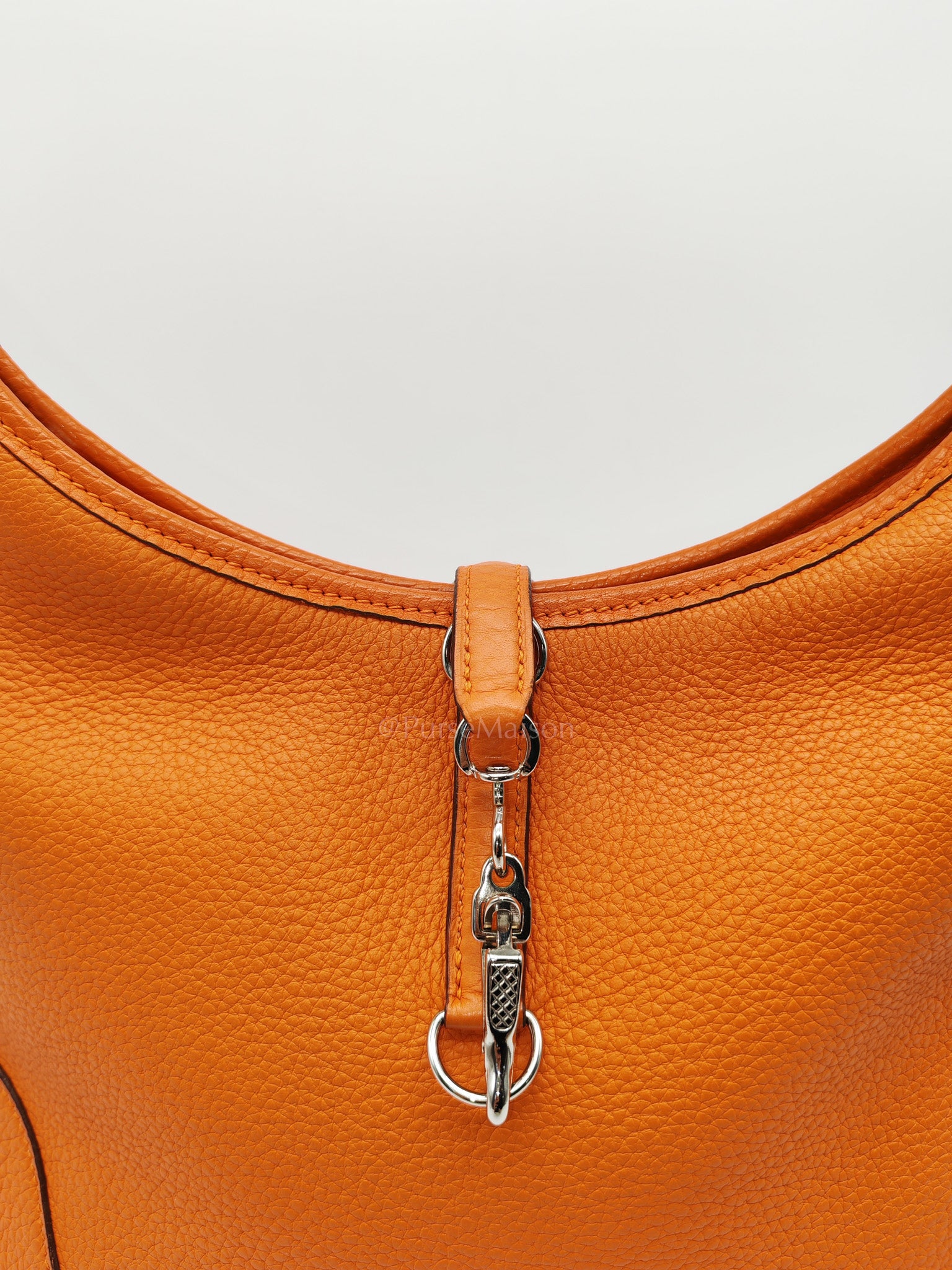 Orange Clemence Trim Shoulder Bag