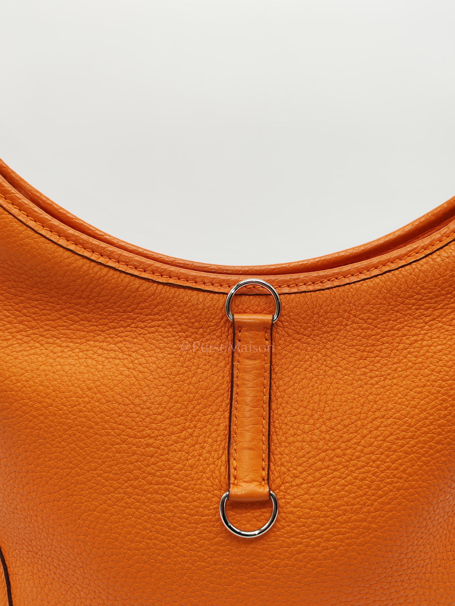 Orange Clemence Trim Shoulder Bag