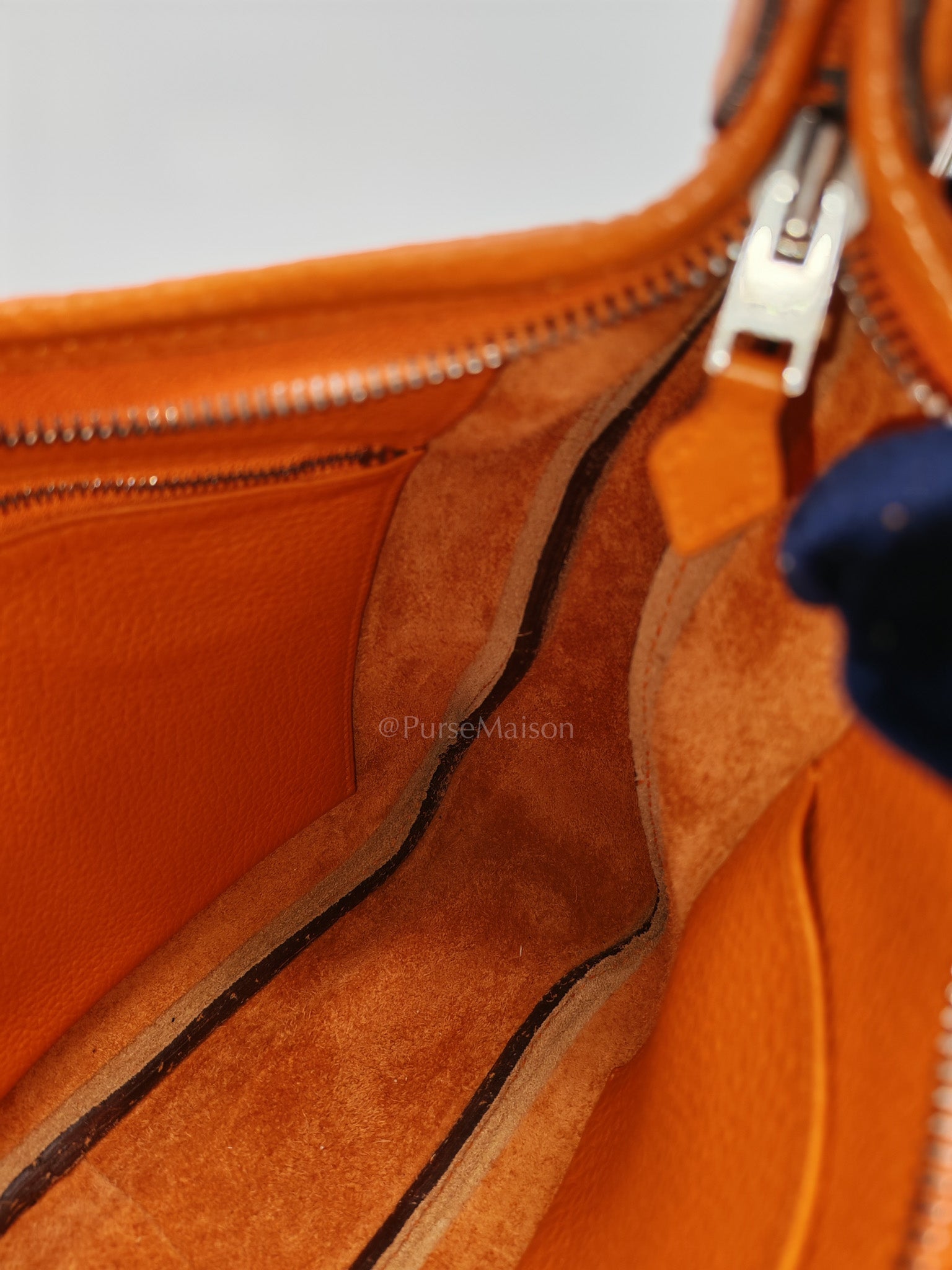 Orange Clemence Trim Shoulder Bag