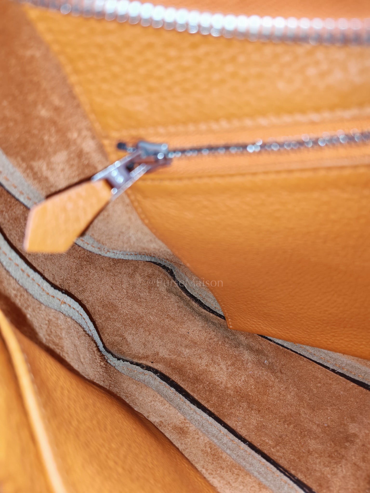 Orange Clemence Trim Shoulder Bag