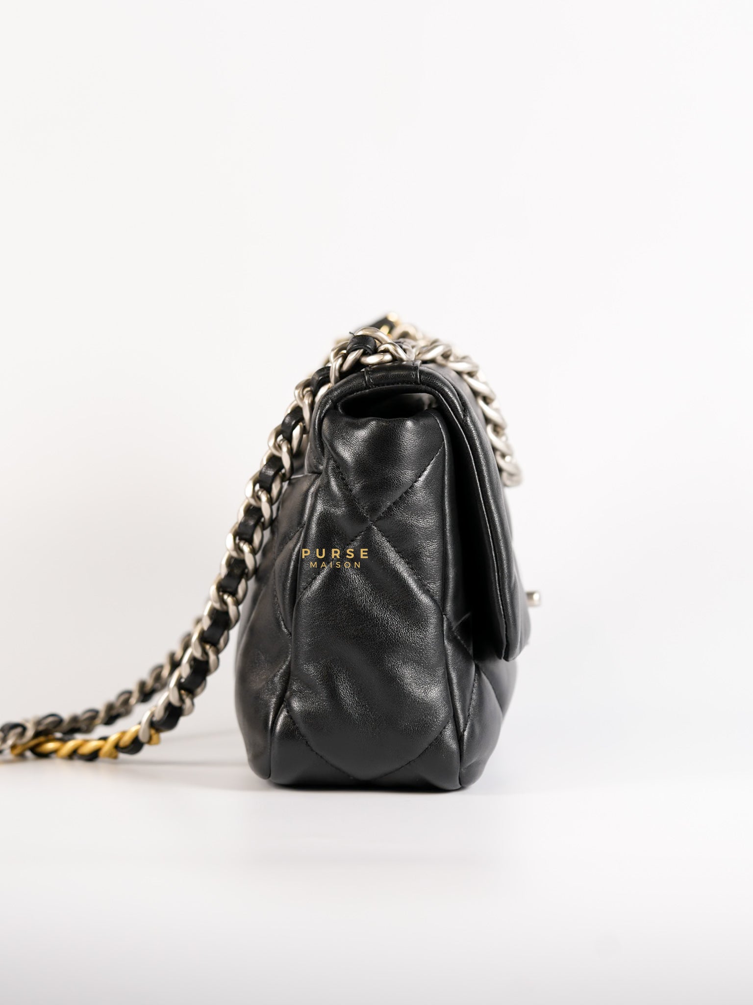 C19 Small in Black Lambskin Leather & Mixed Hardware(microchip) | Purse Maison Luxury Bags Shop