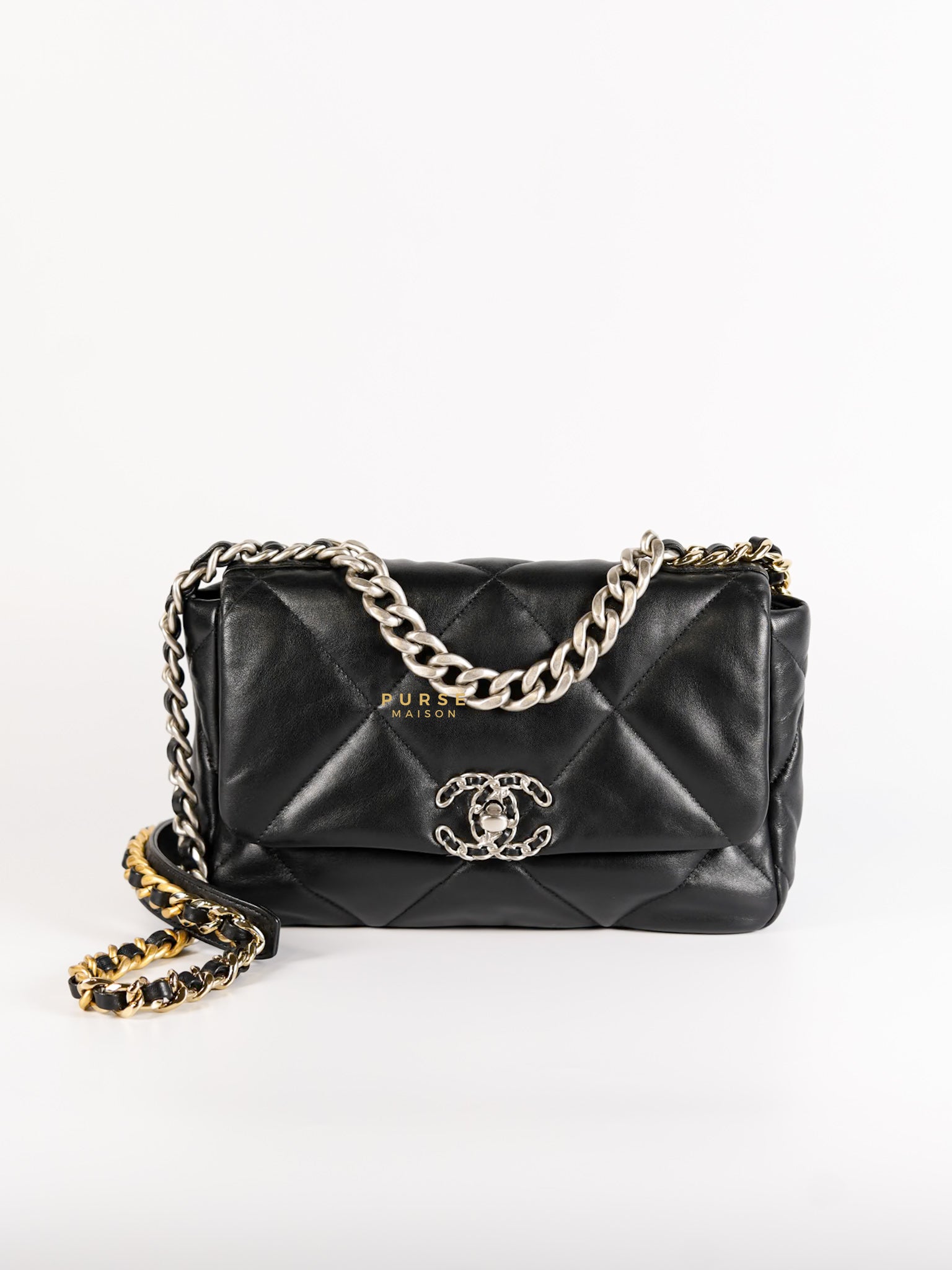 C19 Small in Black Lambskin Leather & Mixed Hardware(microchip) | Purse Maison Luxury Bags Shop