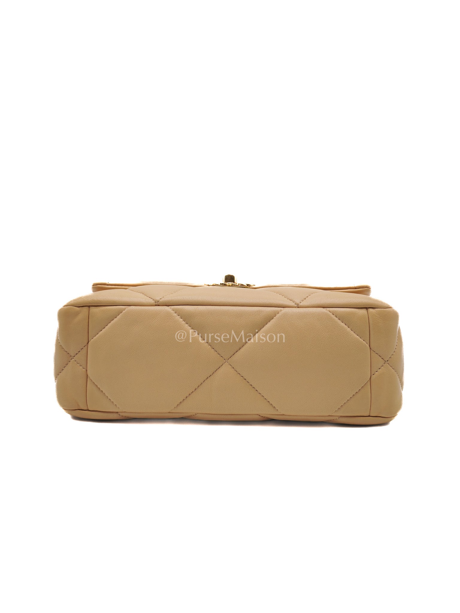 Chanel 19 Small in Beige Quilted Lambskin Leather and Mixed Hardware (Microchip)