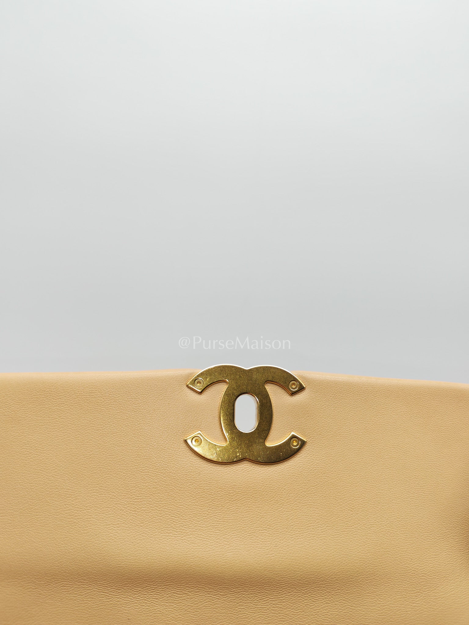 Chanel 19 Small in Beige Quilted Lambskin Leather and Mixed Hardware (Microchip)